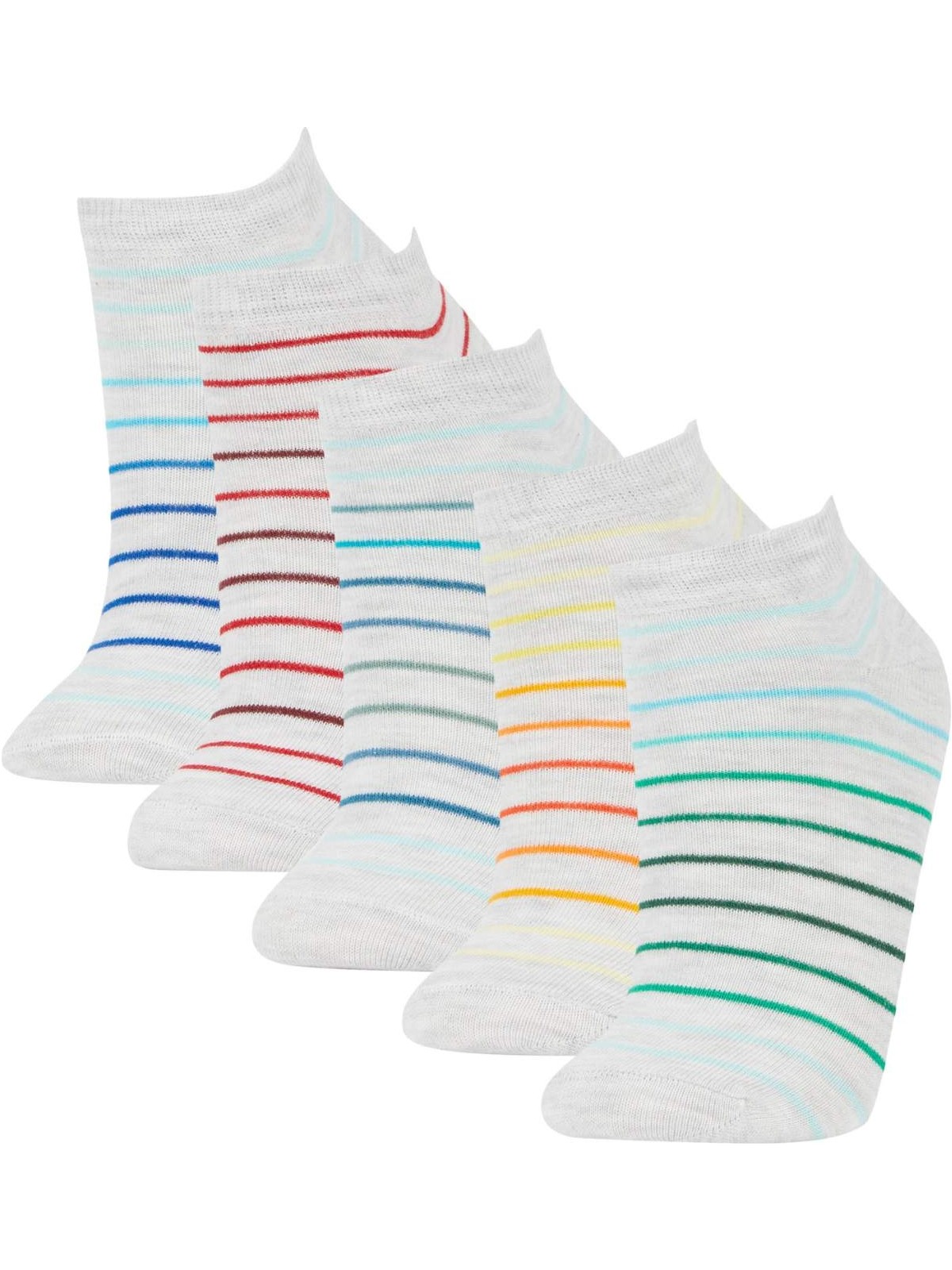 DeFacto 5'li Pamuklu Çizgili Patik Çorap Erkek Çocuk Y2443A6NS