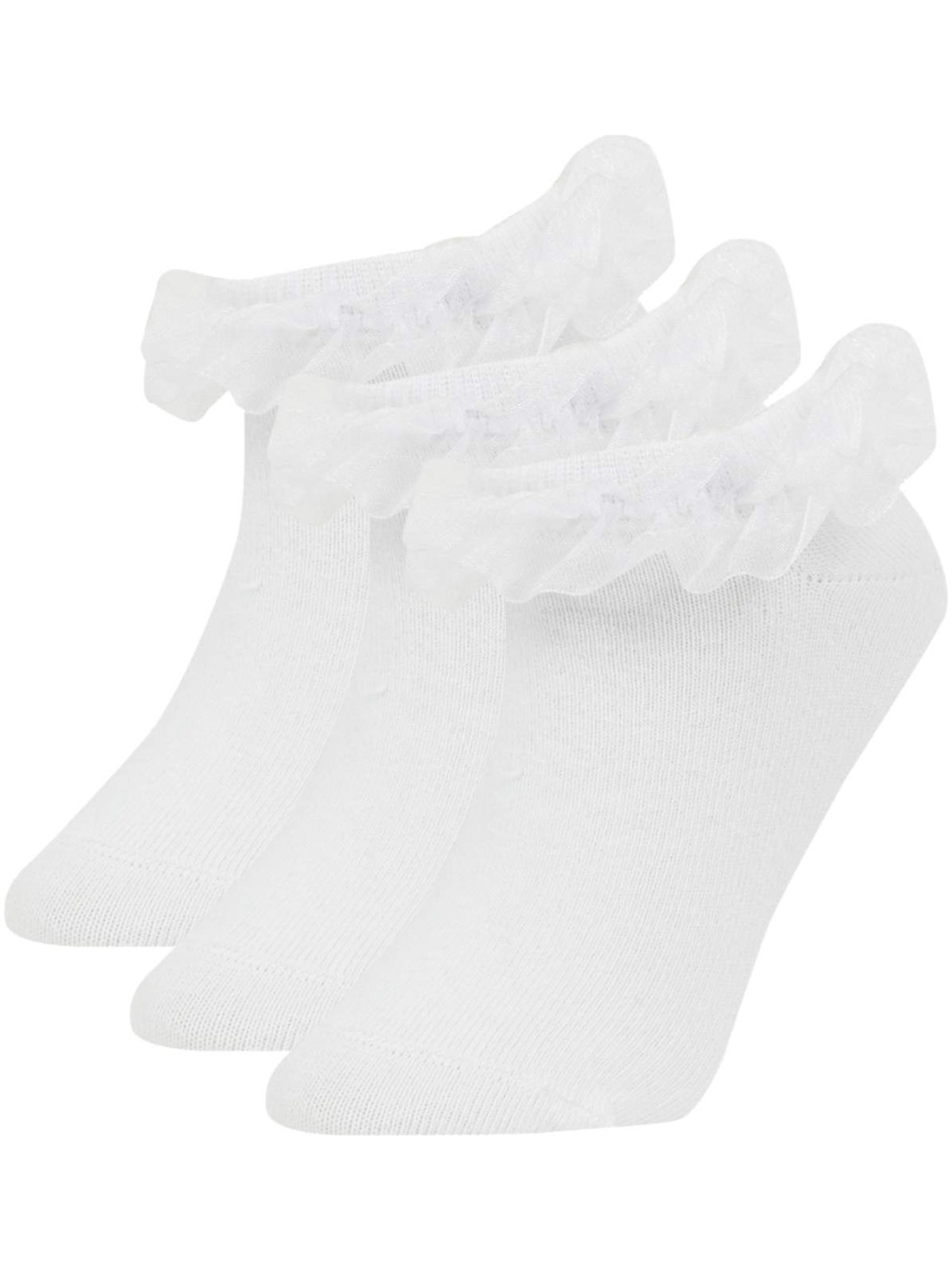 DeFacto Kız Çocuk 3'lü Pamuklu Patik Okul Çorabı C2936A8NS