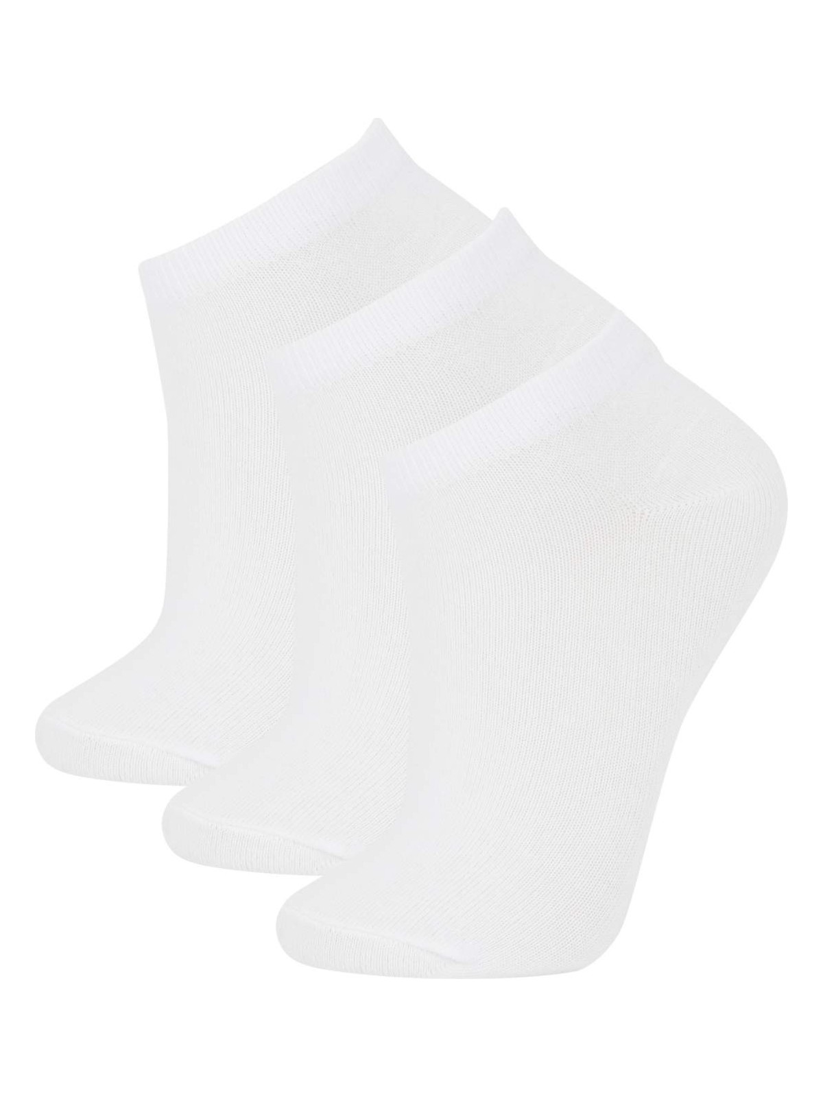 DeFacto Kadın Basic Düz 3'lü Pamuklu Patik Çorap T7370AZNS