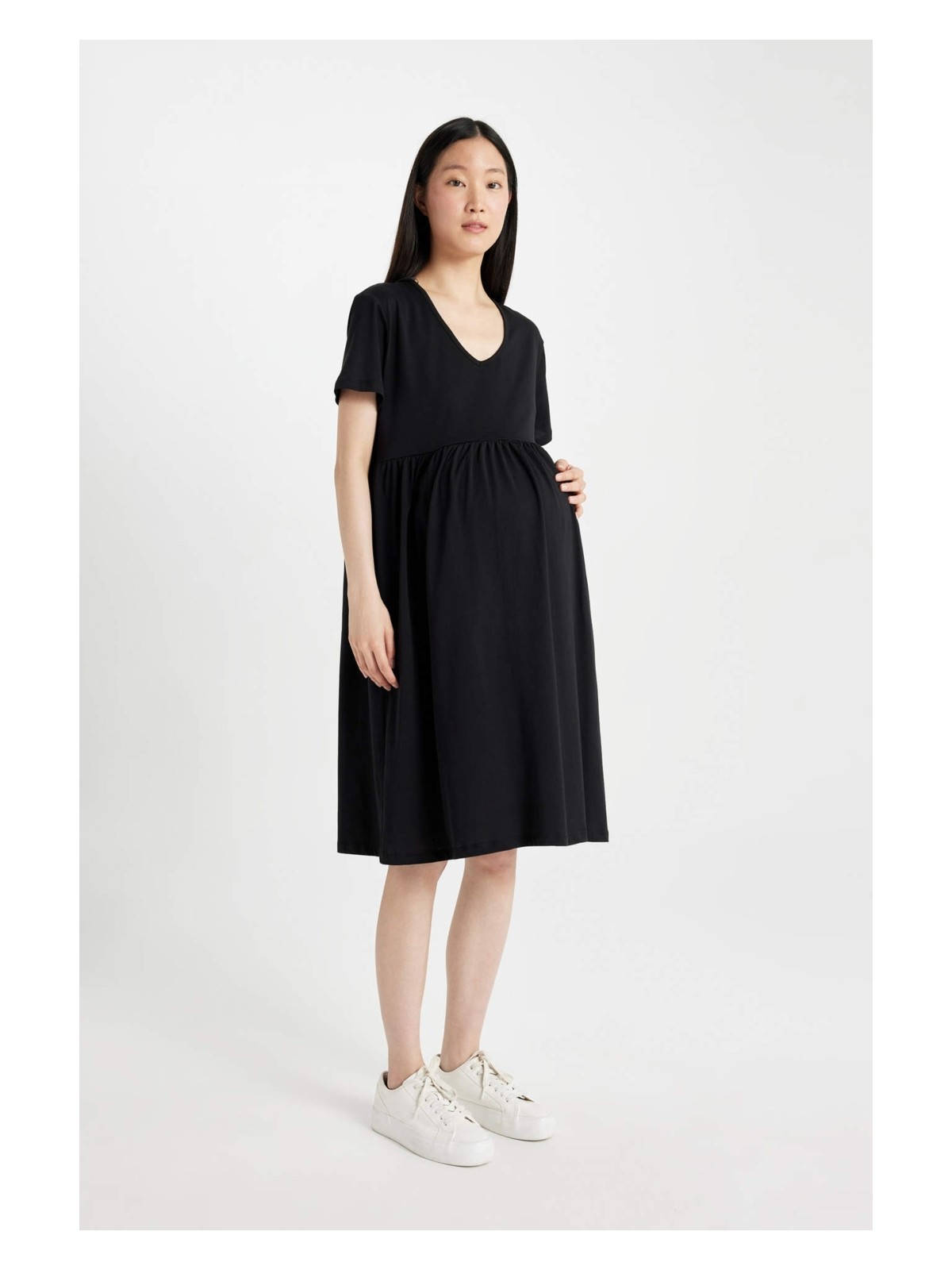 DeFacto Regular Fit Kısa Kollu Kısa Boy Hamile Elbise X6046AZ24SM - Görsel 3