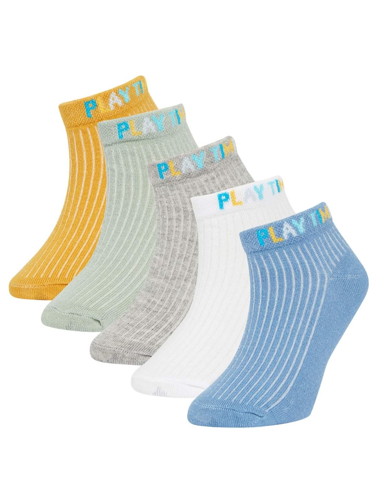 DeFacto Baskılı 5'li Pamuklu Patik Çorap Erkek Çocuk W8885A6NS