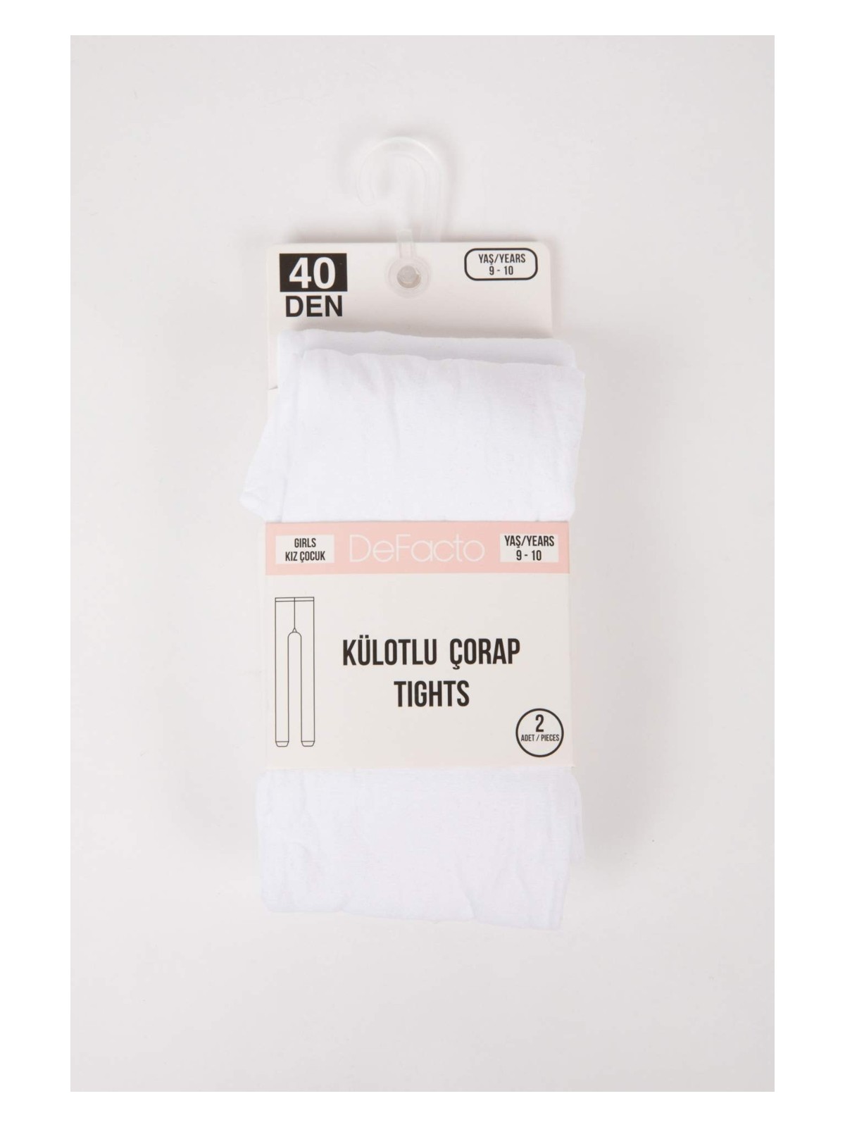 DeFacto Kız Çocuk 2'li 40 Denye Külotlu Okul Çorabı C5310A8NS - Görsel 3