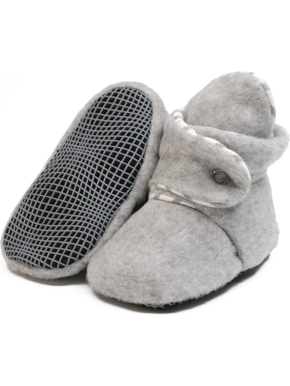 Ella Bonna Polar Bebek Pandufu, Kaydırmaz Taban, Organik Pamuk Astarlı, İlk Adım Ev Patiği, Gri