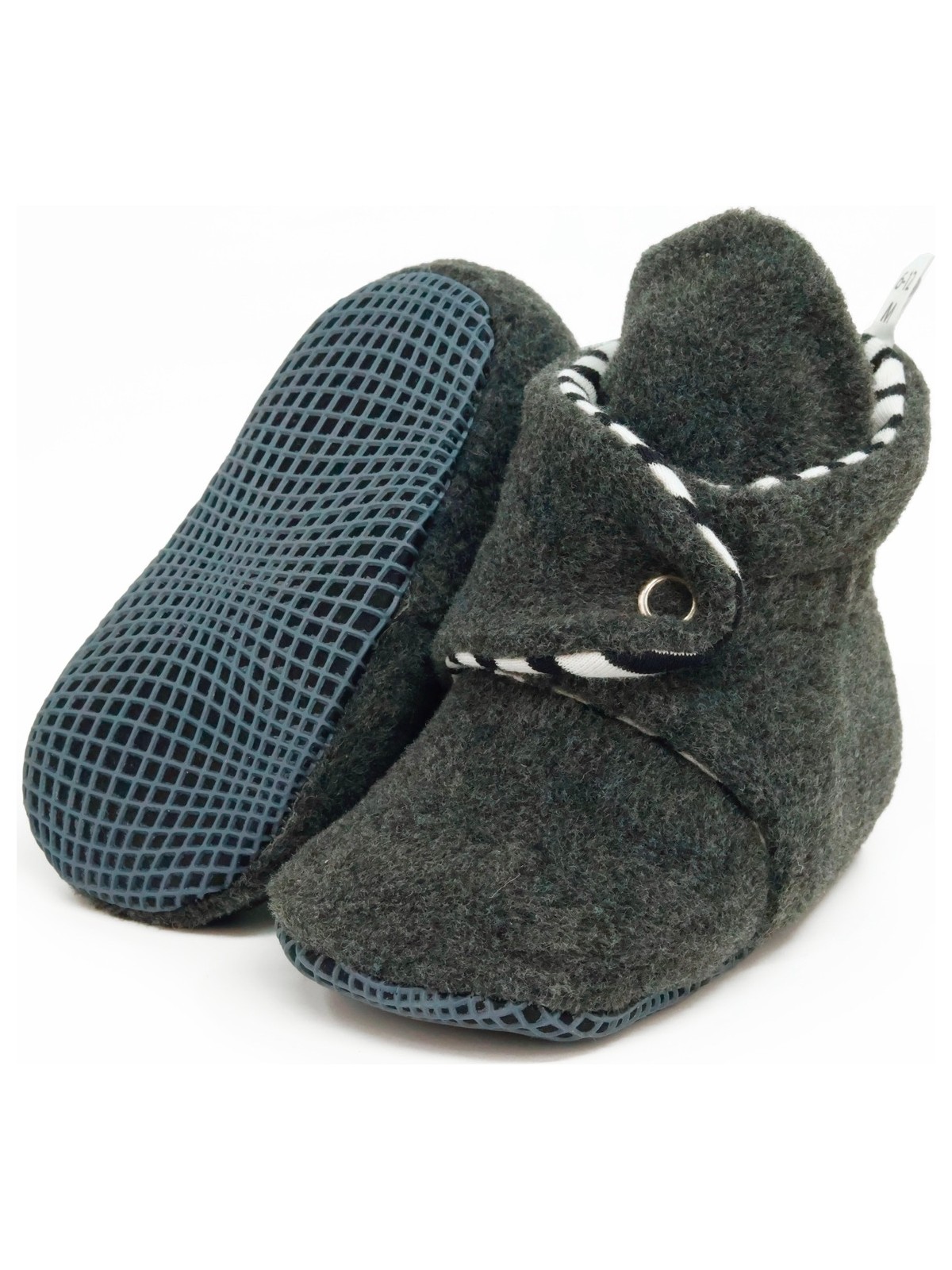 Ella Bonna Polar Bebek Pandufu, Kaydırmaz Taban, Organik Pamuk Astarlı, İlk Adım Ev Patiği, Antrasit