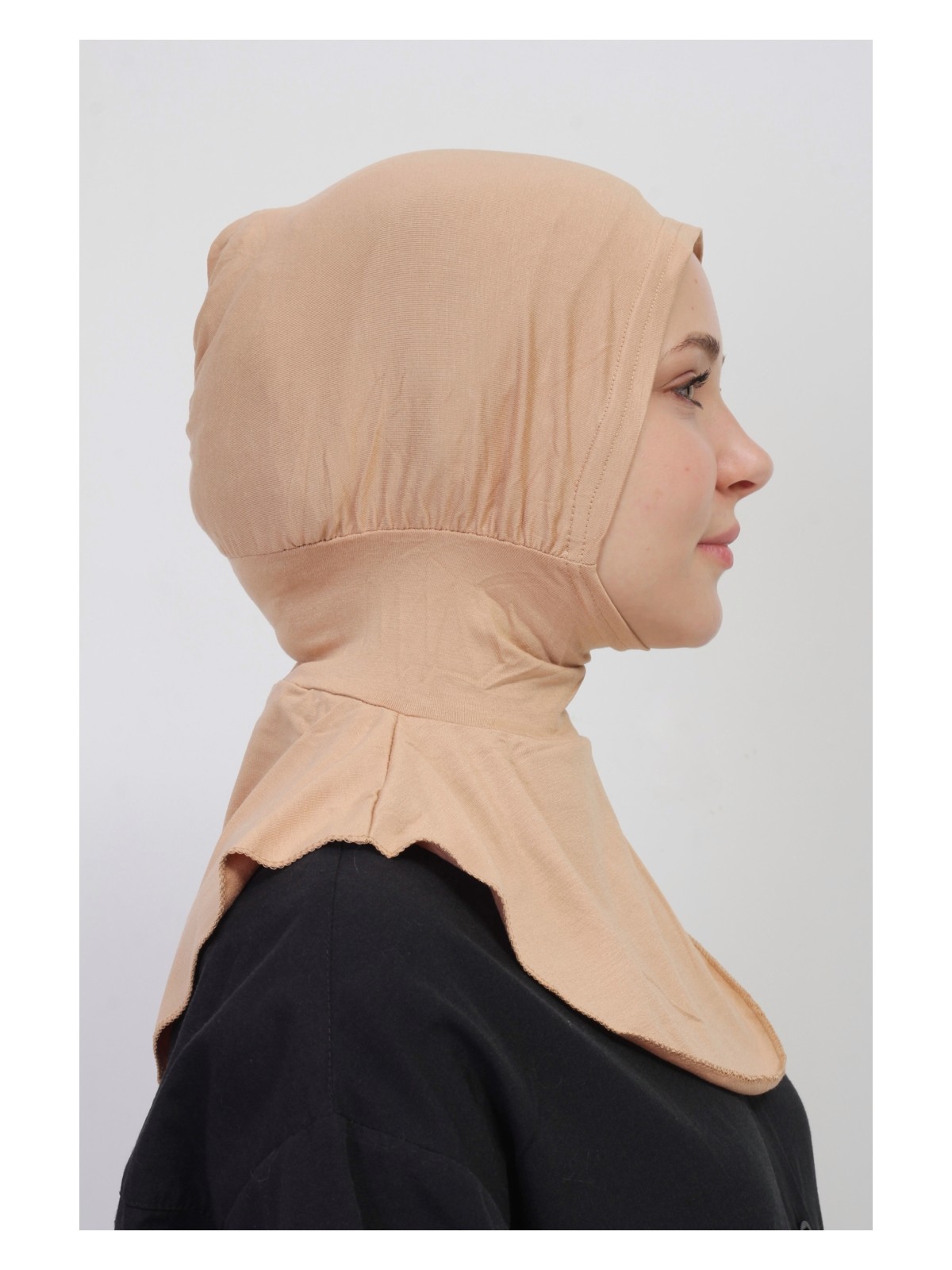 Manolyaşal İslamic Hijab Manolya Şal Pratik Hazır Kaymayan Terletmeyen Boyunluklu Geçmeli Bone