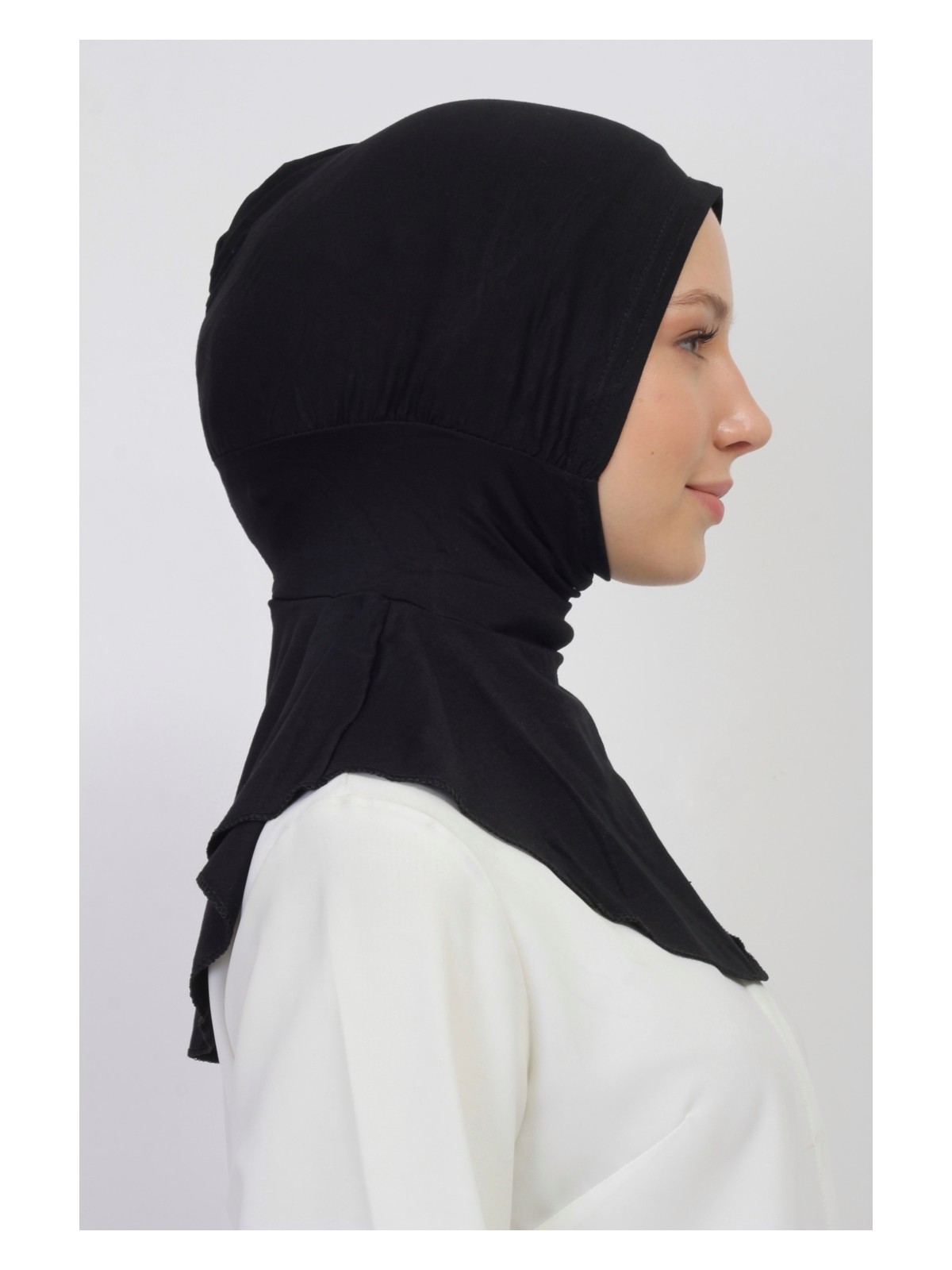 Manolyaşal İslamic Hijab Manolya Şal Pratik Hazır Kaymayan Terletmeyen Boyunluklu Geçmeli Bone