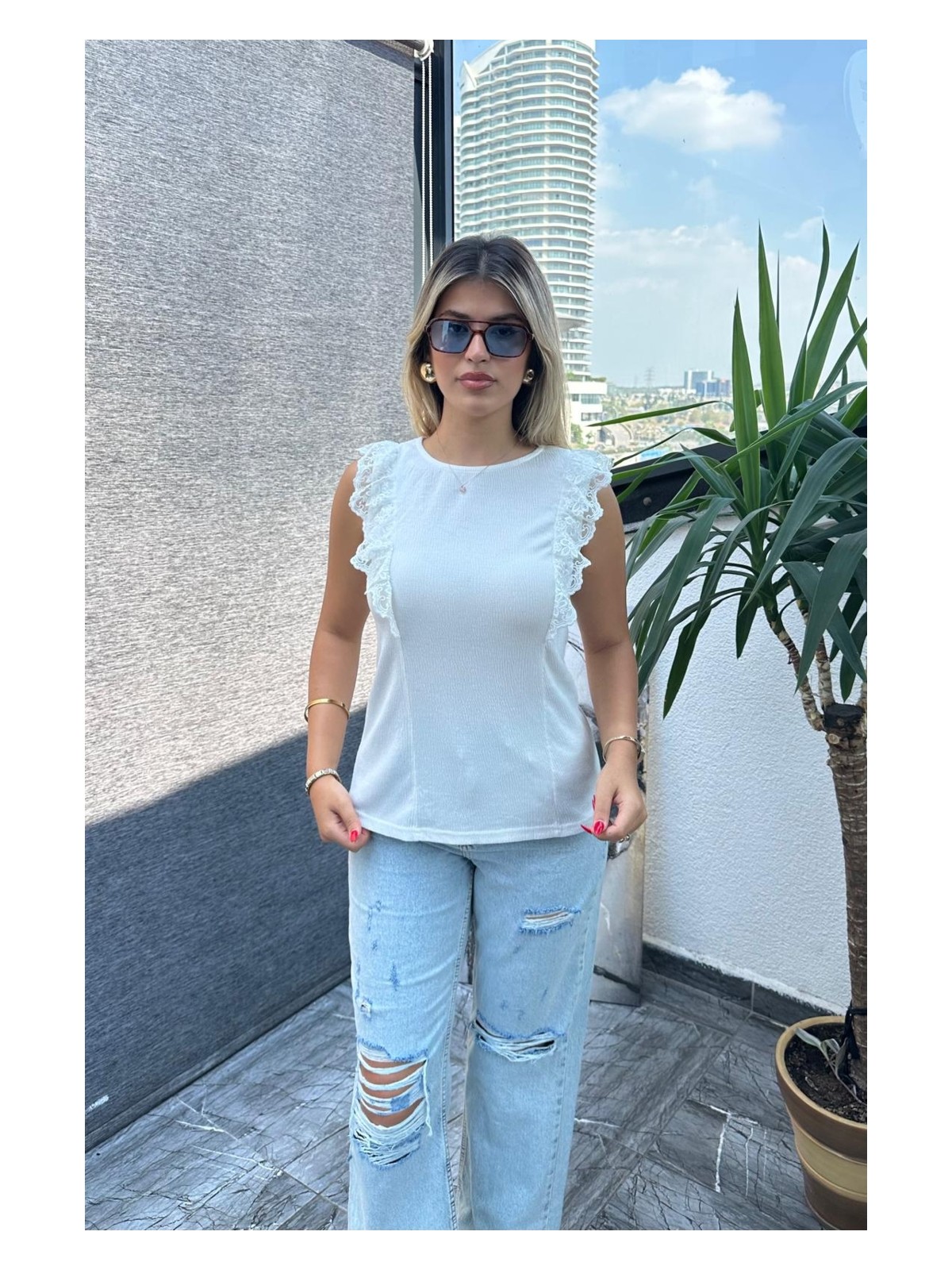 Kübra tekstil Bluz Kadın Dantel Detaylı Yumuşak Dokulu - Görsel 3