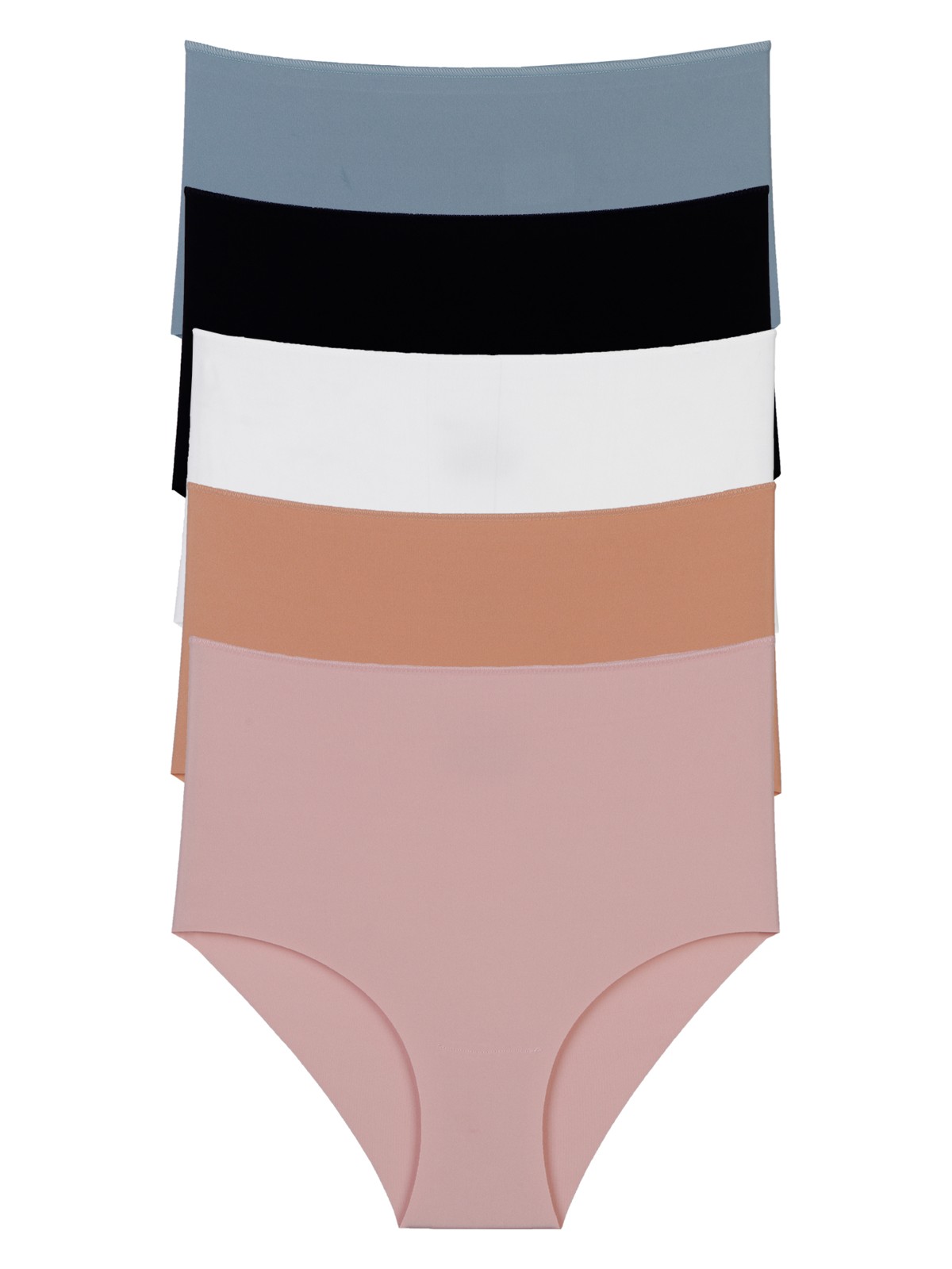 Nicoletta Kadın Külot Ekstra Yüksek Bel Lazer Kesim Esnek Iz Yapmayan 5 Li Paket Polyester Taş - Görsel 5