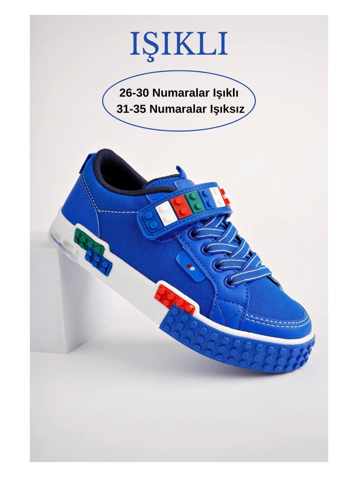 Muggo Sonic Legolu Bağcıklı Ve Cırtlı Çocuk Sneaker Spor Ayakkabı