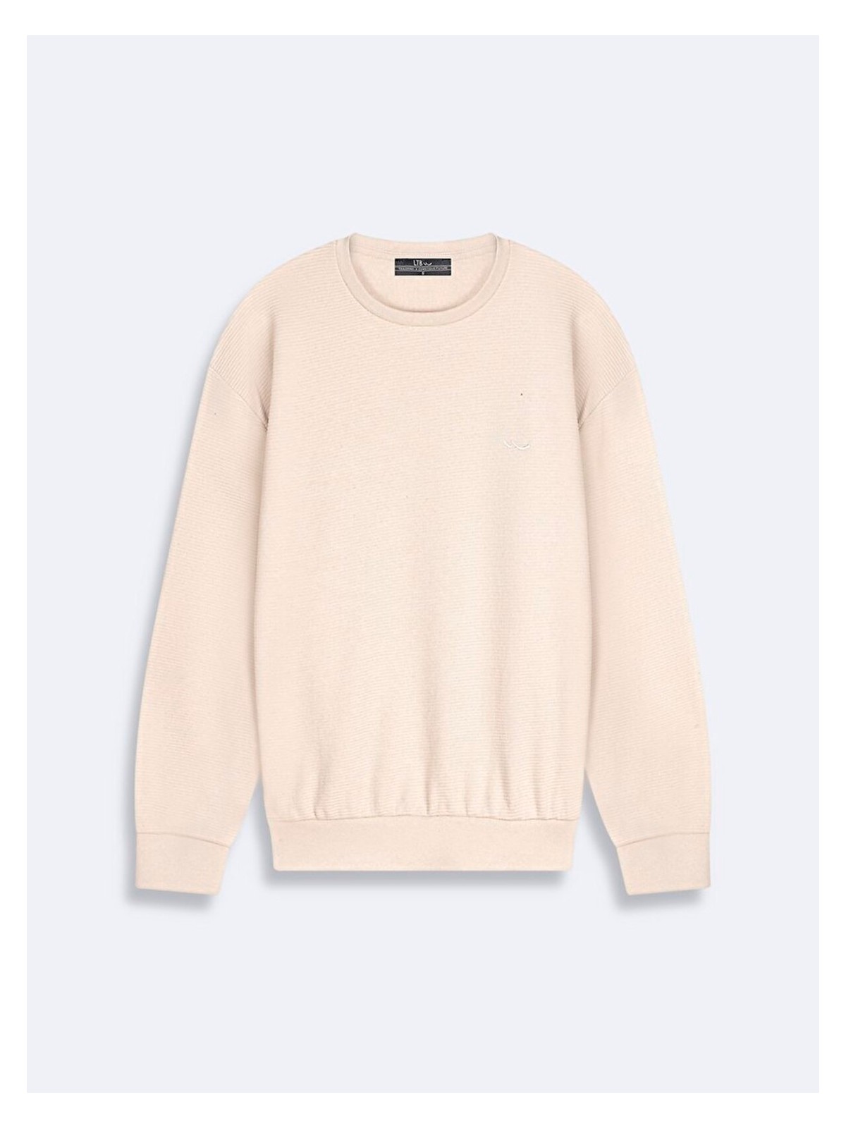 LTB Kadın Sıfır Yaka Uzun Kollu Bej Sweatshırt