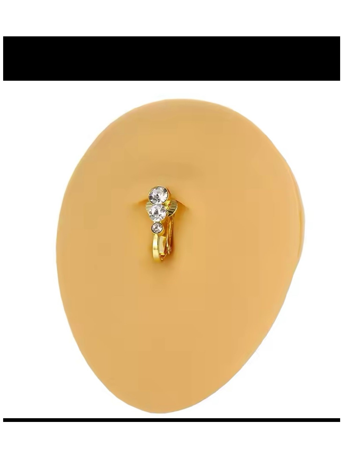 Ares Collection Delik Gerektirmeyen ( Deliksiz) Taşlı Zarif Sade Sallantısız Klipsli Fake Göbek Piercingi - Görsel 4