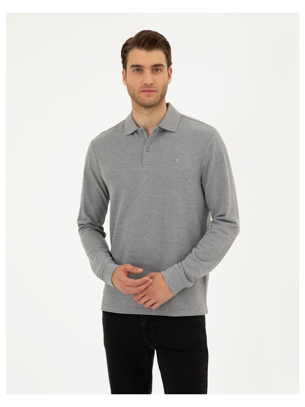 Pierre Cardin Erkek Indigo Slim Fit Basic Sweatshirt 50294438-VR028 - Görsel 7