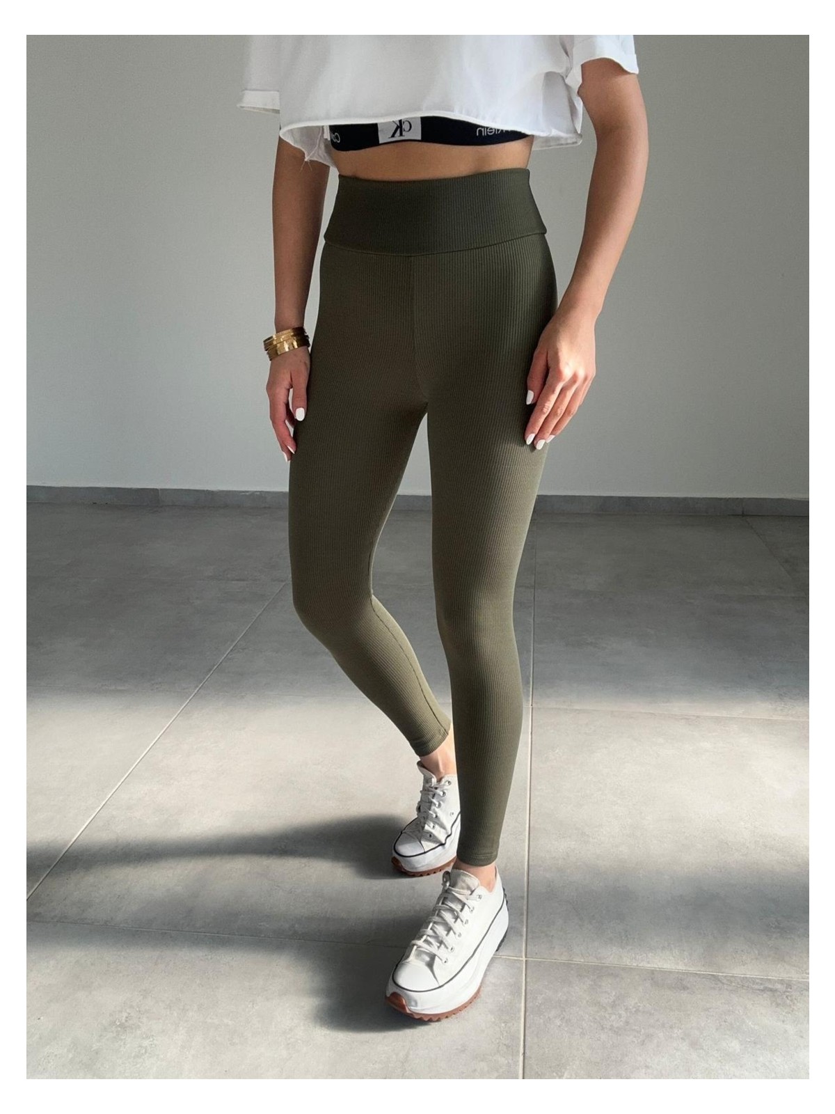 Paw Garage Yüksek Bel Kalın Bel Şardonlu Fitilli Tayt, Kışlık Tayt, Renkli Tayt - Görsel 5