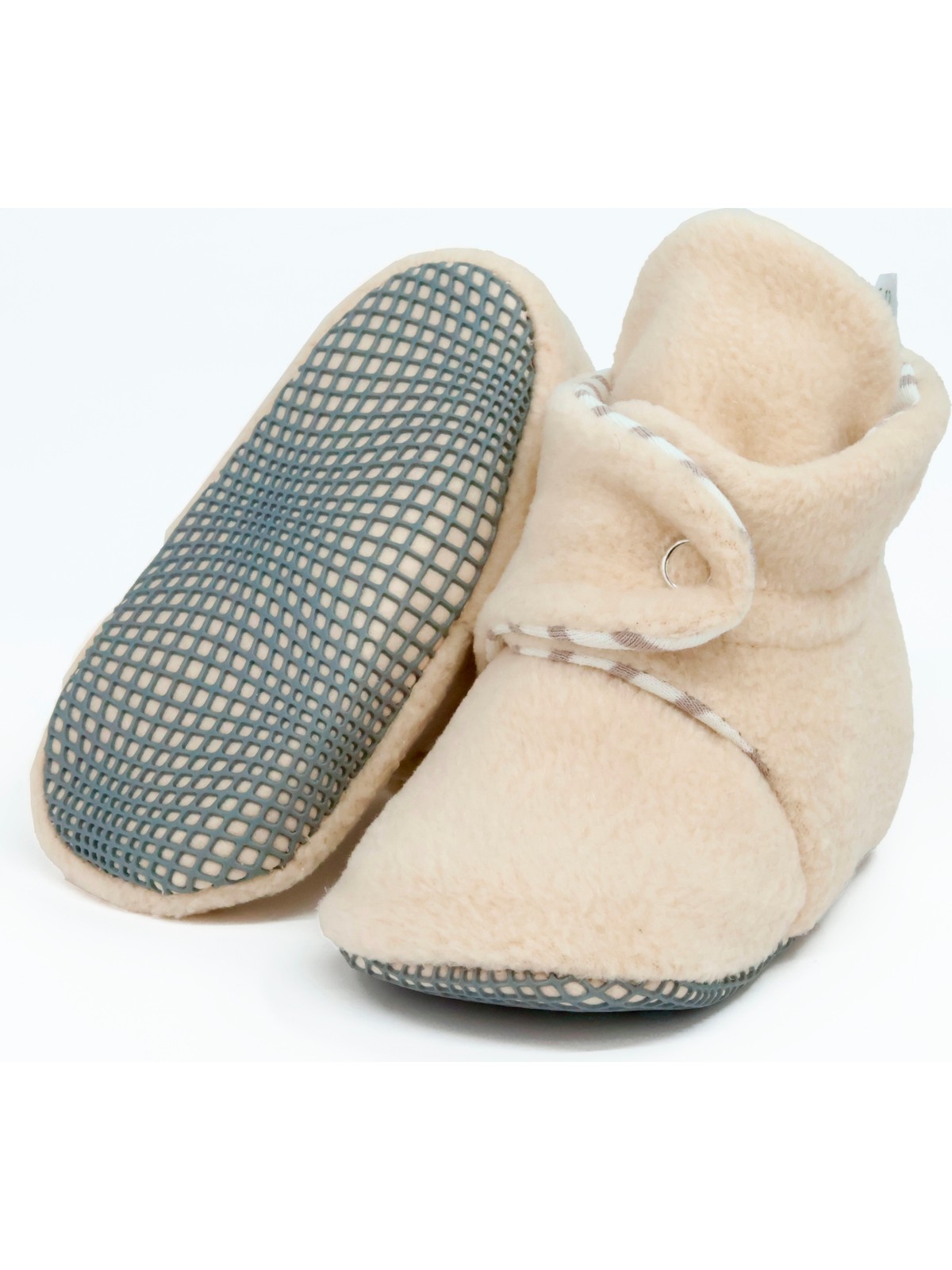 Ella Bonna Polar Bebek Pandufu, Kaydırmaz Taban, Organik Pamuk Astarlı, İlk Adım Ev Patiği, Bej