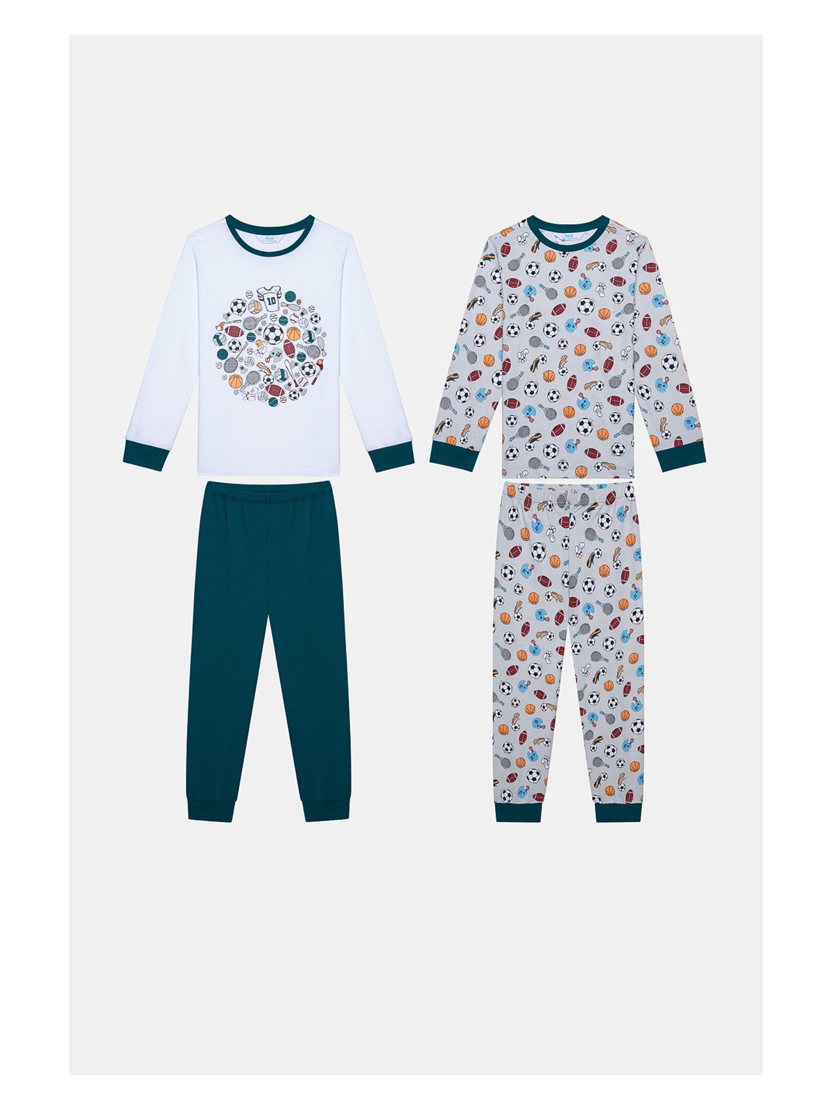 Penti Erkek Çocuk Sporty Çok Renkli Pijama Takımı Normal Kol Desenli 2'li Set