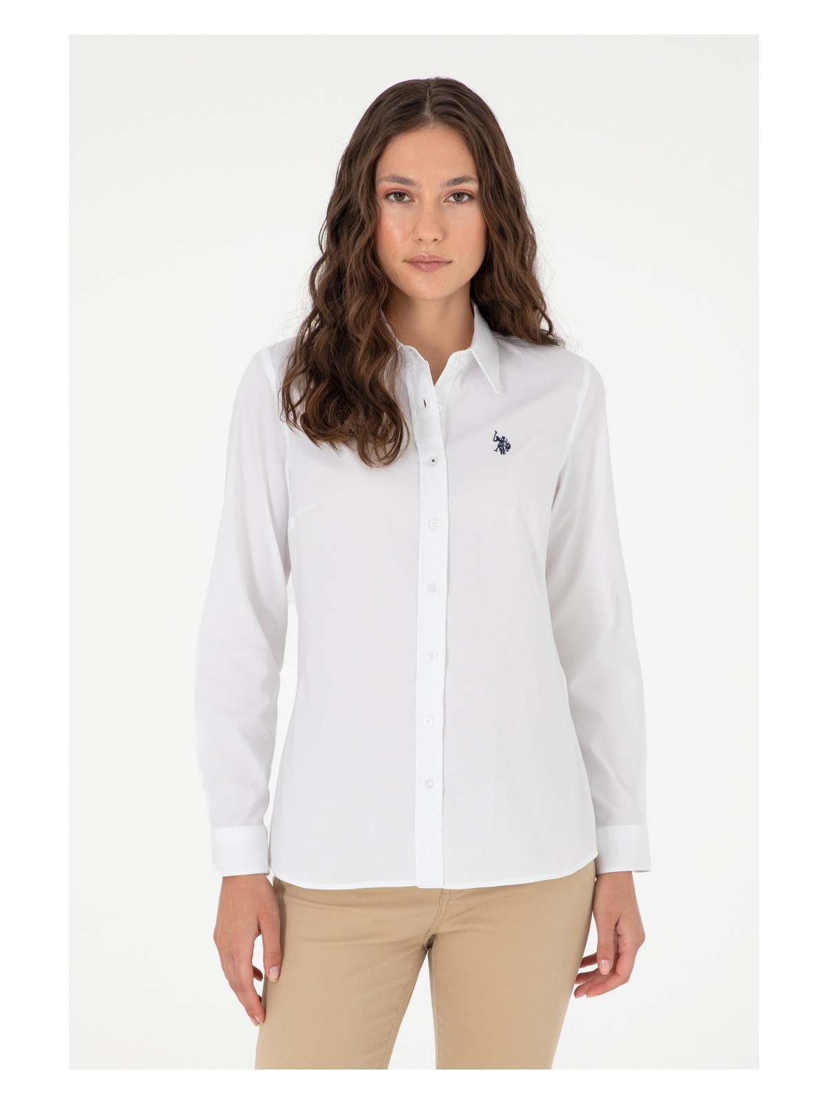 U.S. Polo Assn. Kadın Beyaz Gömlek Basic 50295639-VR013