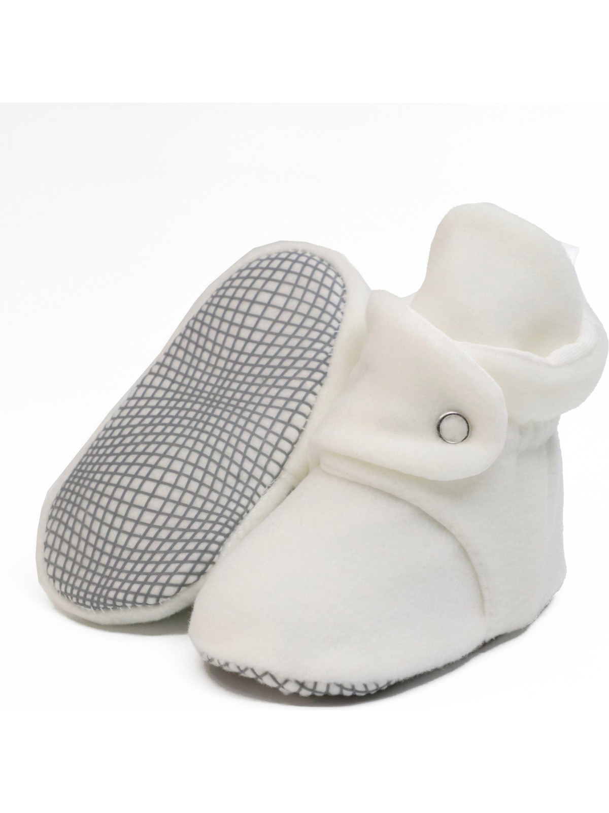 Ella Bonna Polar Bebek Pandufu, Kaydırmaz Taban, Organik Pamuk Astarlı, İlk Adım Ev Patiği, Beyaz