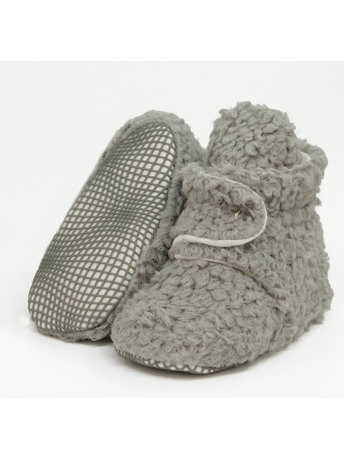 Ella Bonna Teddy Bebek Pandufu, Kaydırmaz Taban, Organik Pamuk Astar, Ev Kreş Ayakkabısı, Ekru Beyaz - Görsel 4