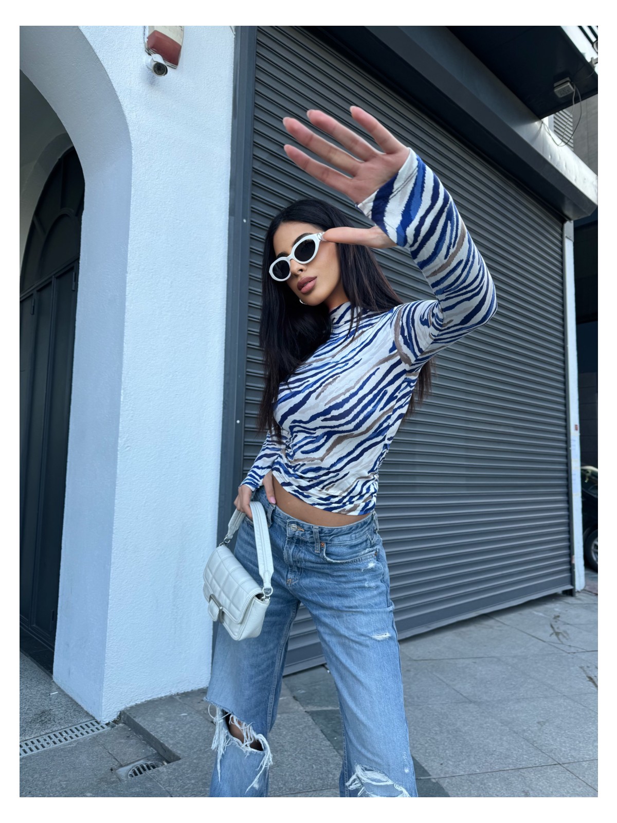 Yefra Store Kadın Siyah Parmak Detaylı Dik Yaka Basic Body - Görsel 7