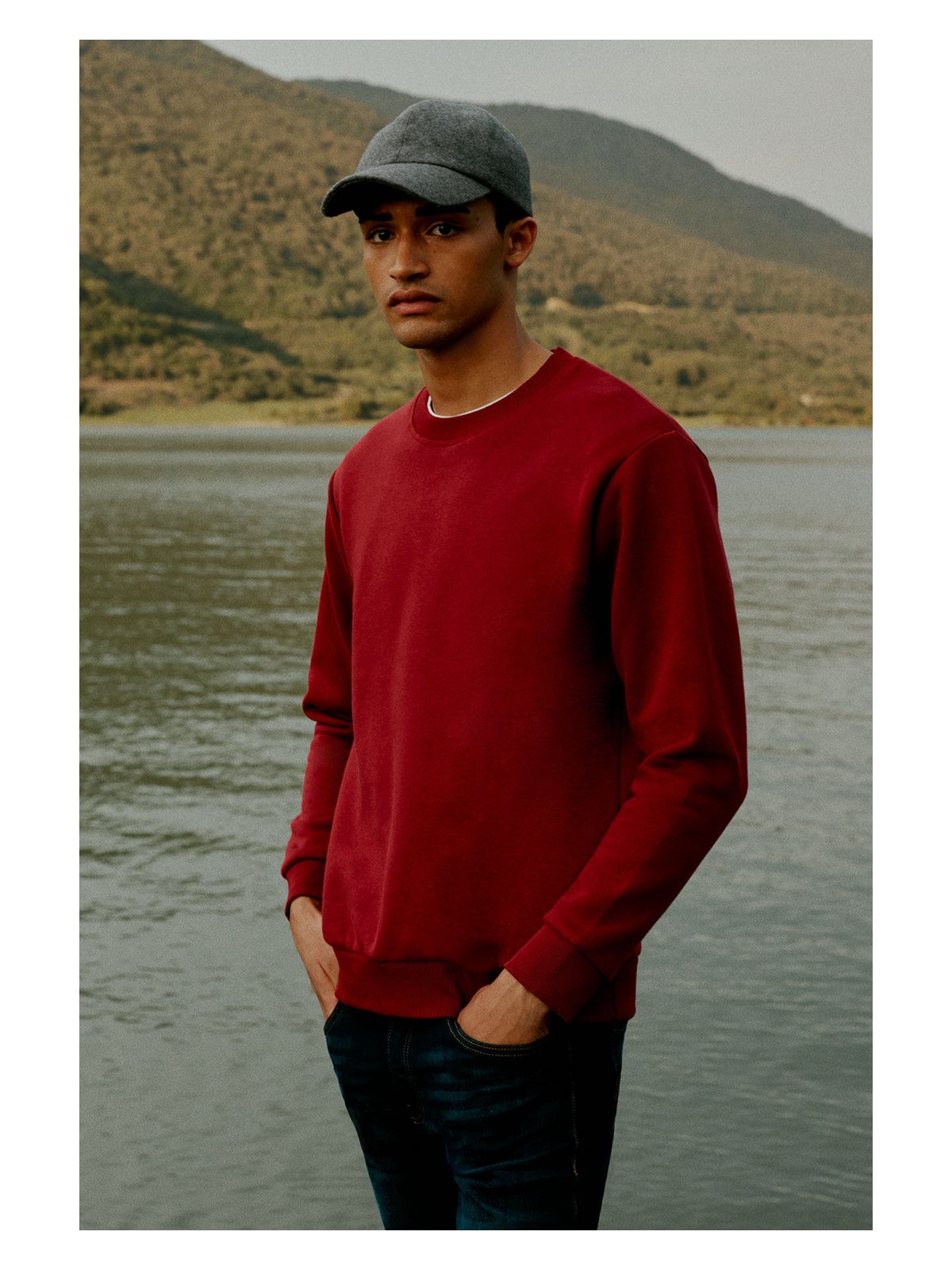 Altınyıldız Classics Erkek Bordo Standart Fit Normal Kesim Içi Polarlı 3 Iplik Bisiklet Yaka Pamuklu Sweatshirt