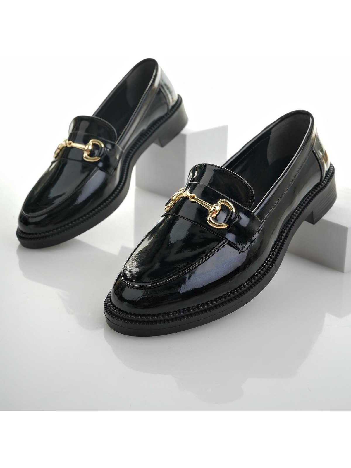 Muggo Sussie Garantili Metal Tokalı Kadın Loafer Günlük Ayakkabı