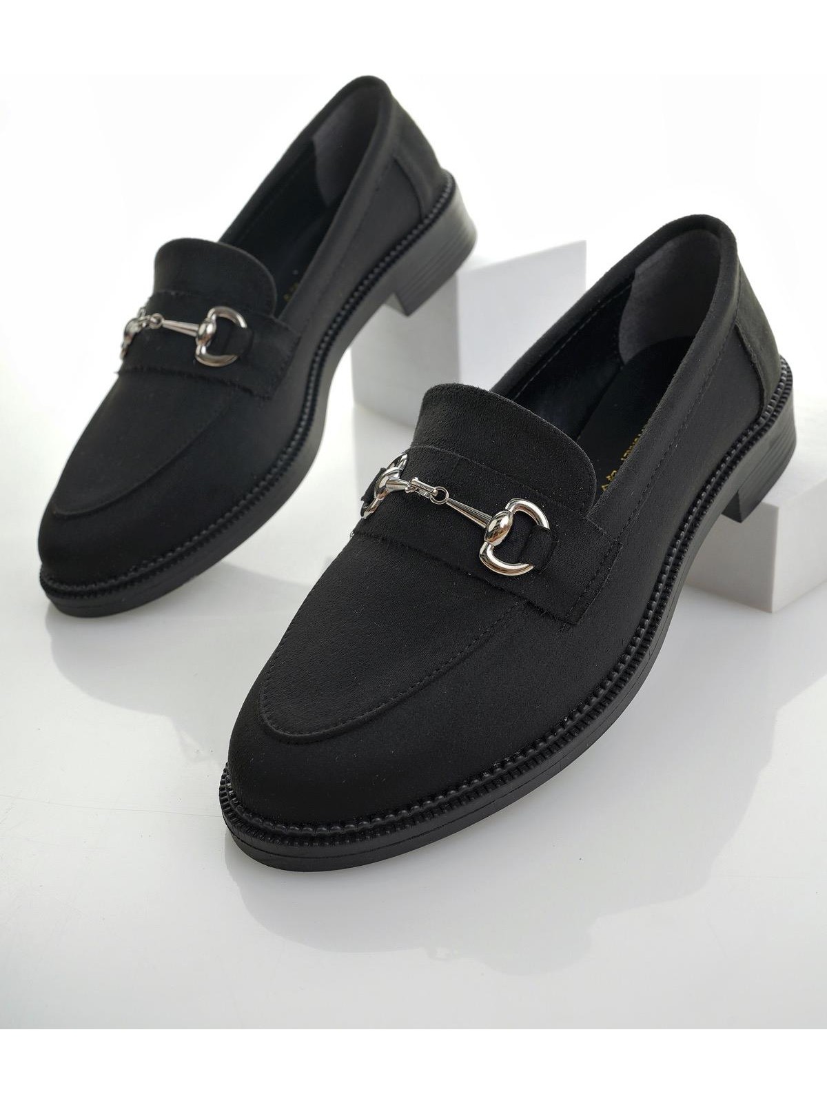 Muggo Sussie Garantili Metal Tokalı Kadın Loafer Günlük Ayakkabı - Görsel 4