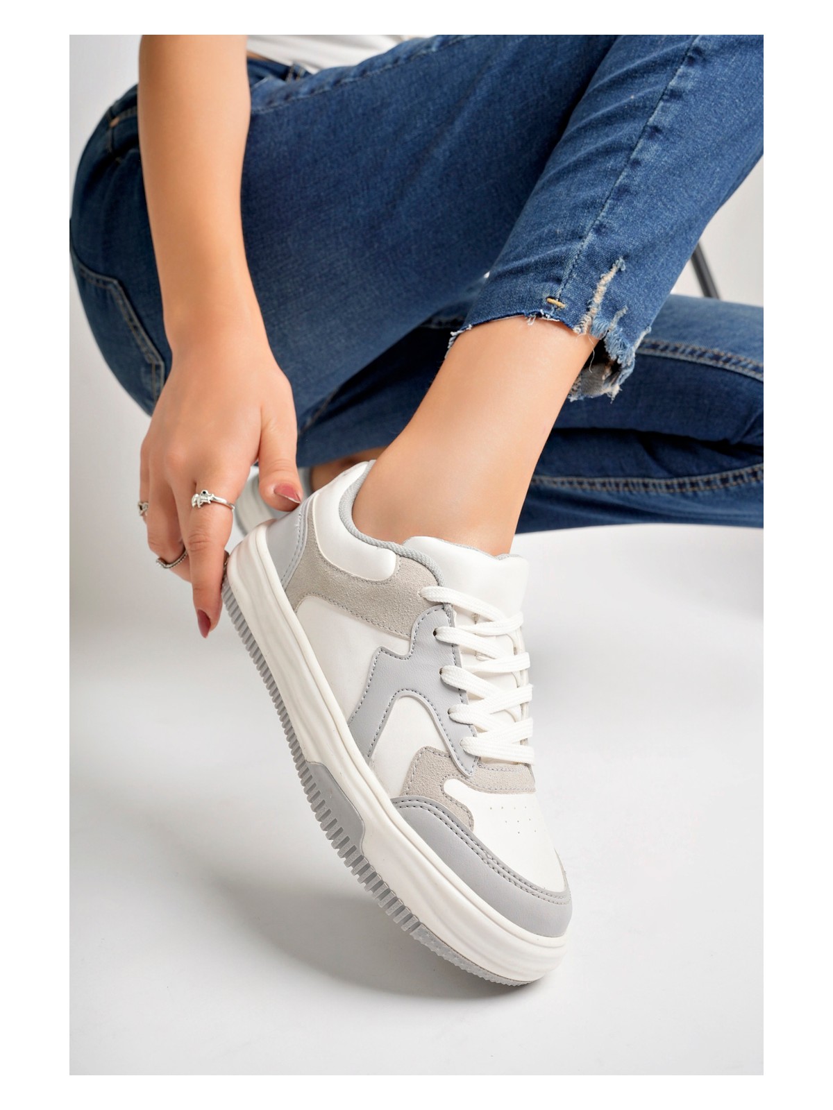 Pasyone Bej Kadın Sneaker Günlük Ayakkabı - Görsel 6