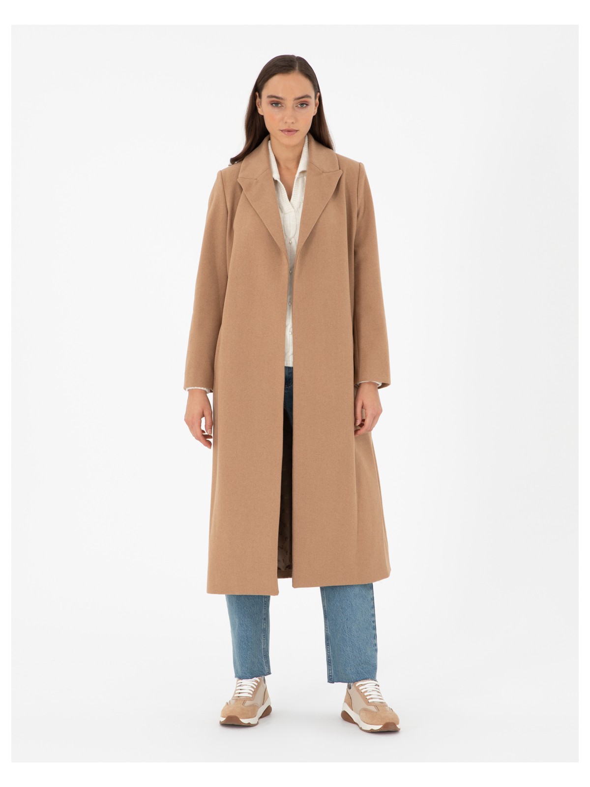 Pierre Cardin Kadın Bej Kaşe Kaban 50290346-VR011