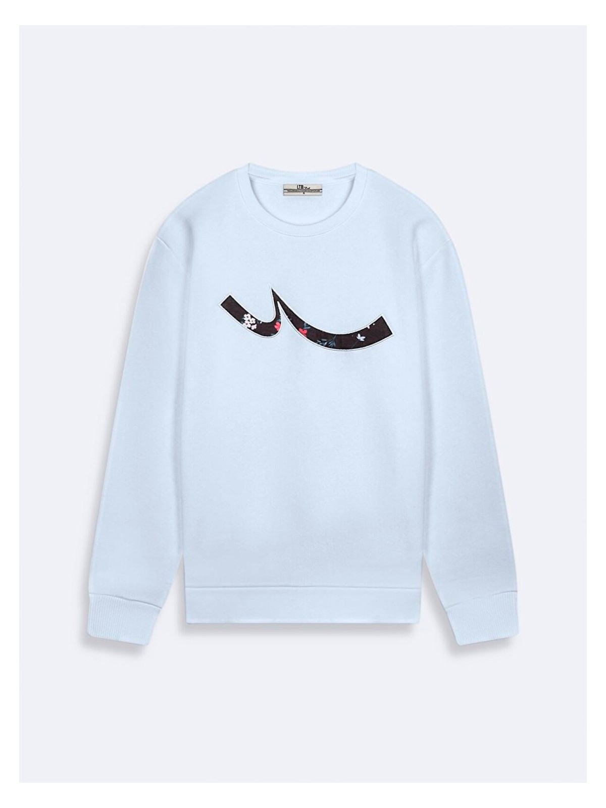 LTB Kadın Sıfır Yaka Uzun Kollu Sıgnlı Siyah Sweatshırt - Görsel 4