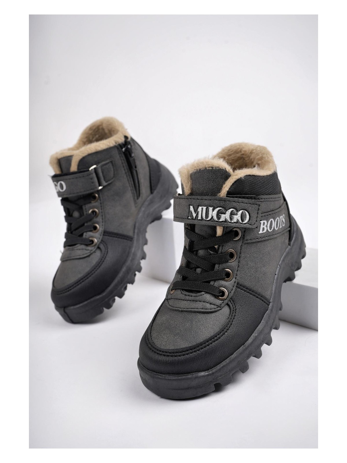 Muggo Trudy Garantili Soğuğa Dayanıklı Kürklü Cırtlı ve Bağcıklı Çocuk Bot - Görsel 6