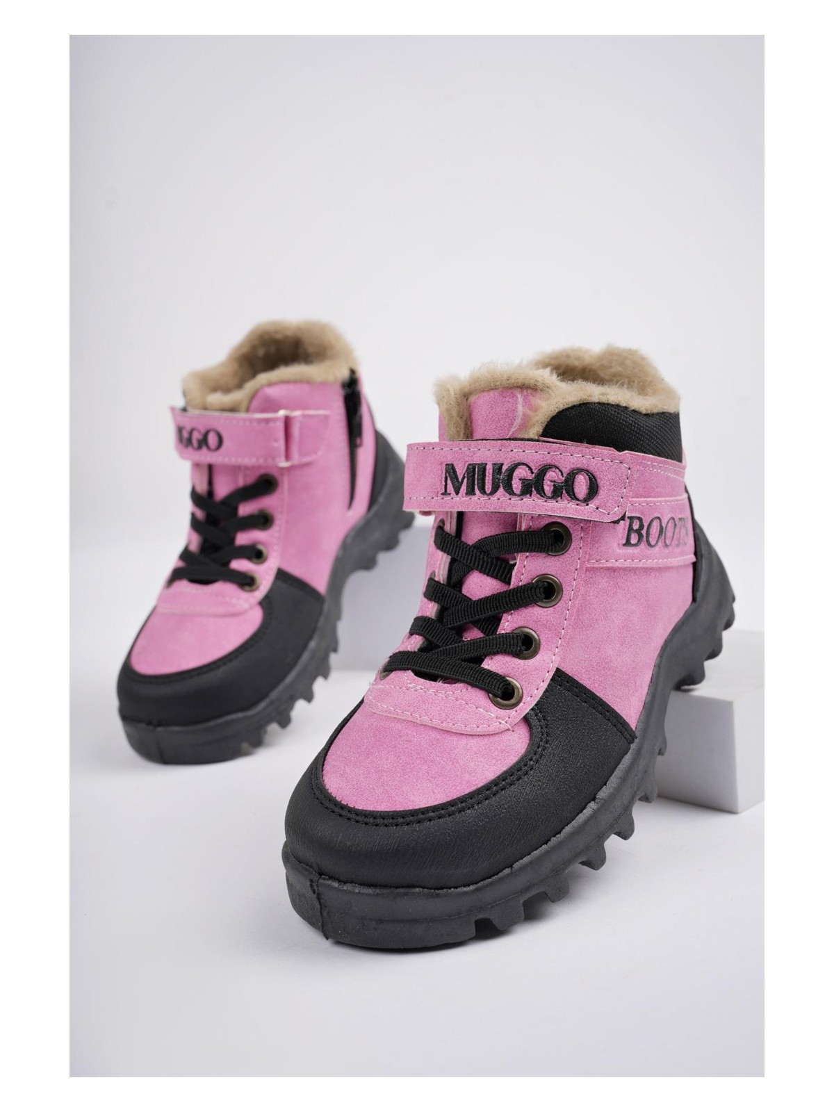 Muggo Trudy Garantili Soğuğa Dayanıklı Kürklü Cırtlı ve Bağcıklı Çocuk Bot - Görsel 5
