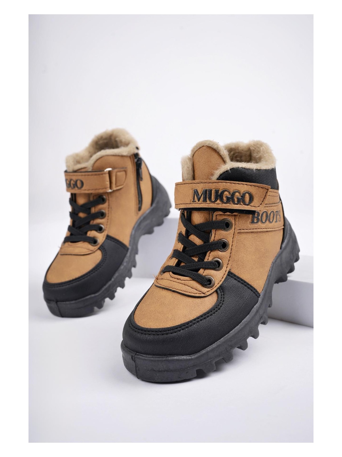 Muggo Trudy Garantili Soğuğa Dayanıklı Kürklü Cırtlı ve Bağcıklı Çocuk Bot - Görsel 4