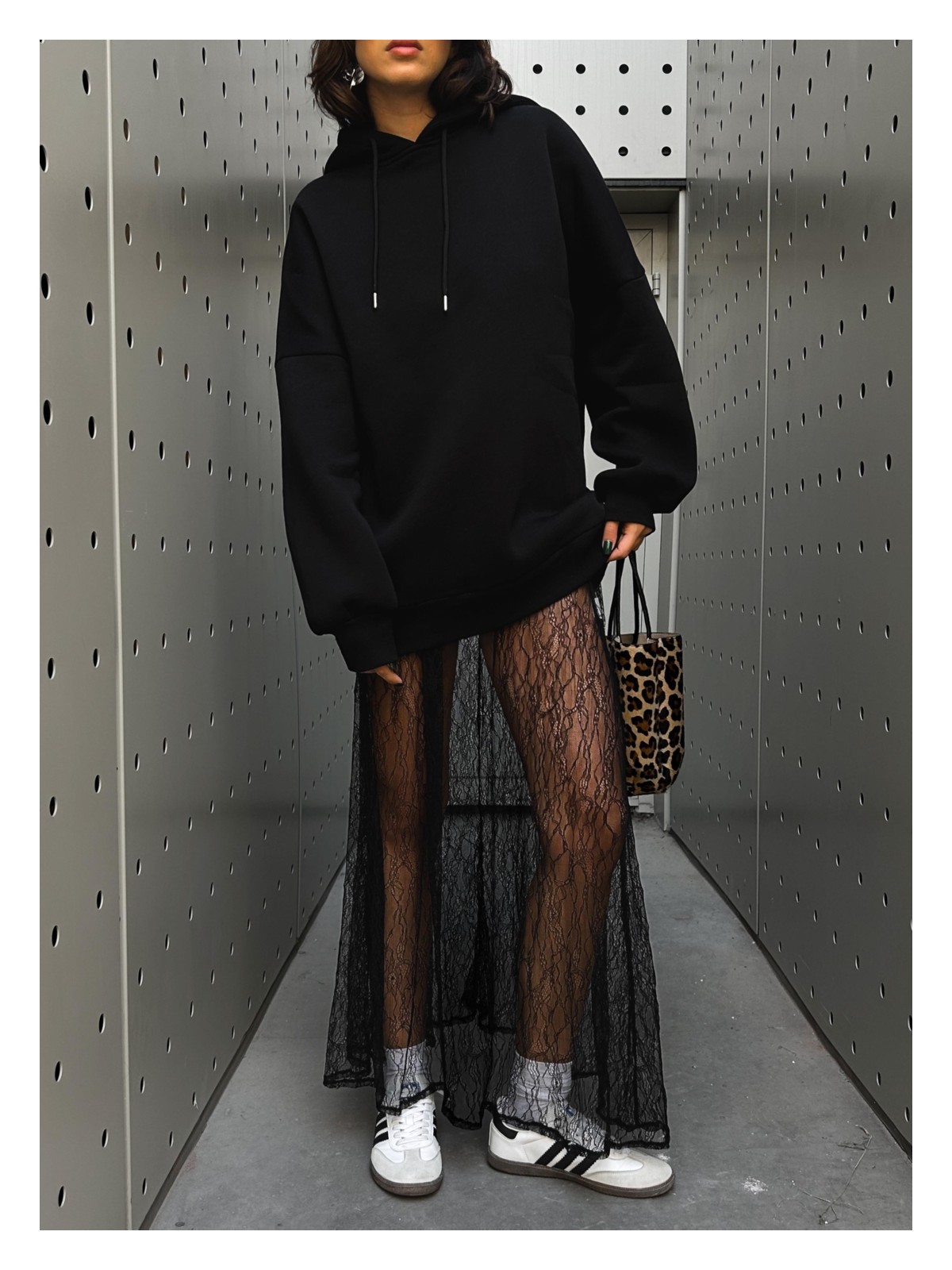 Minaaise Kadın Ekru Uzun Dantel Etek 28213 - Görsel 4