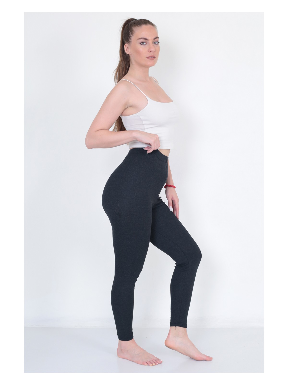 don-x | Kışlık Termal Kadın Tayt ( Antrasit ) Renk Pamuklu