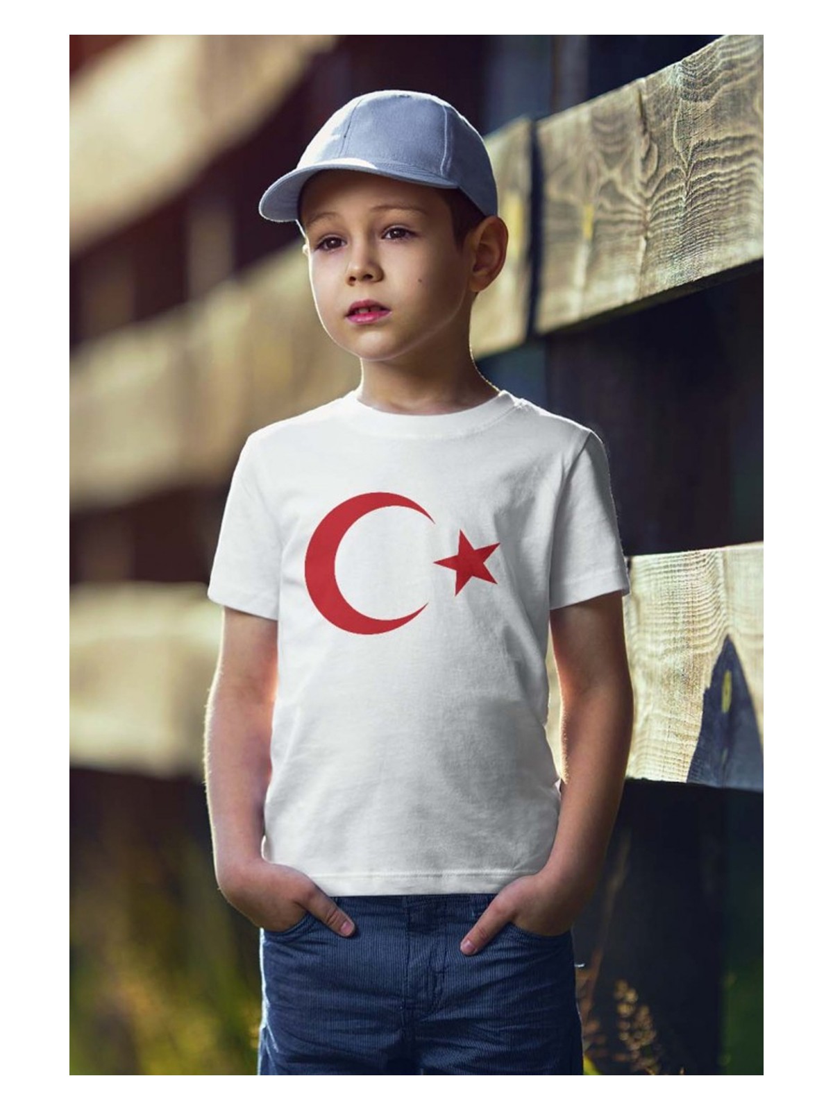 Kinderos Çocuk Türk Bayraklı Kısa Kollu Tişört Bisiklet Yaka - Görsel 3