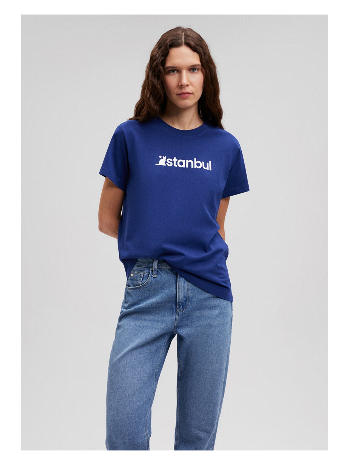 Mavi İstanbul Baskılı Mavi Tişört 1612111-70722
