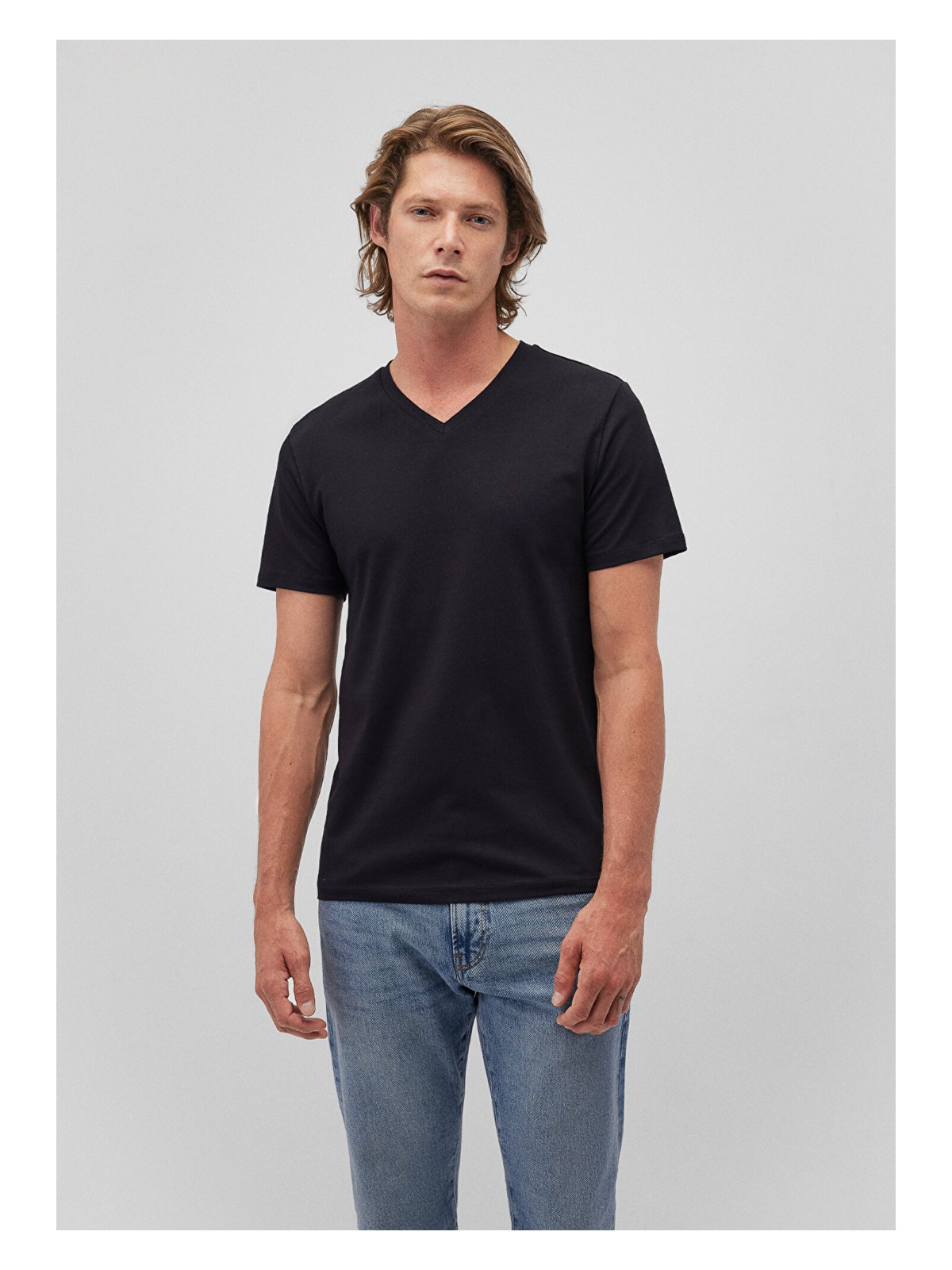 Mavi Stretch V Yaka Siyah Basic Tişört 061748-900 - Görsel 3