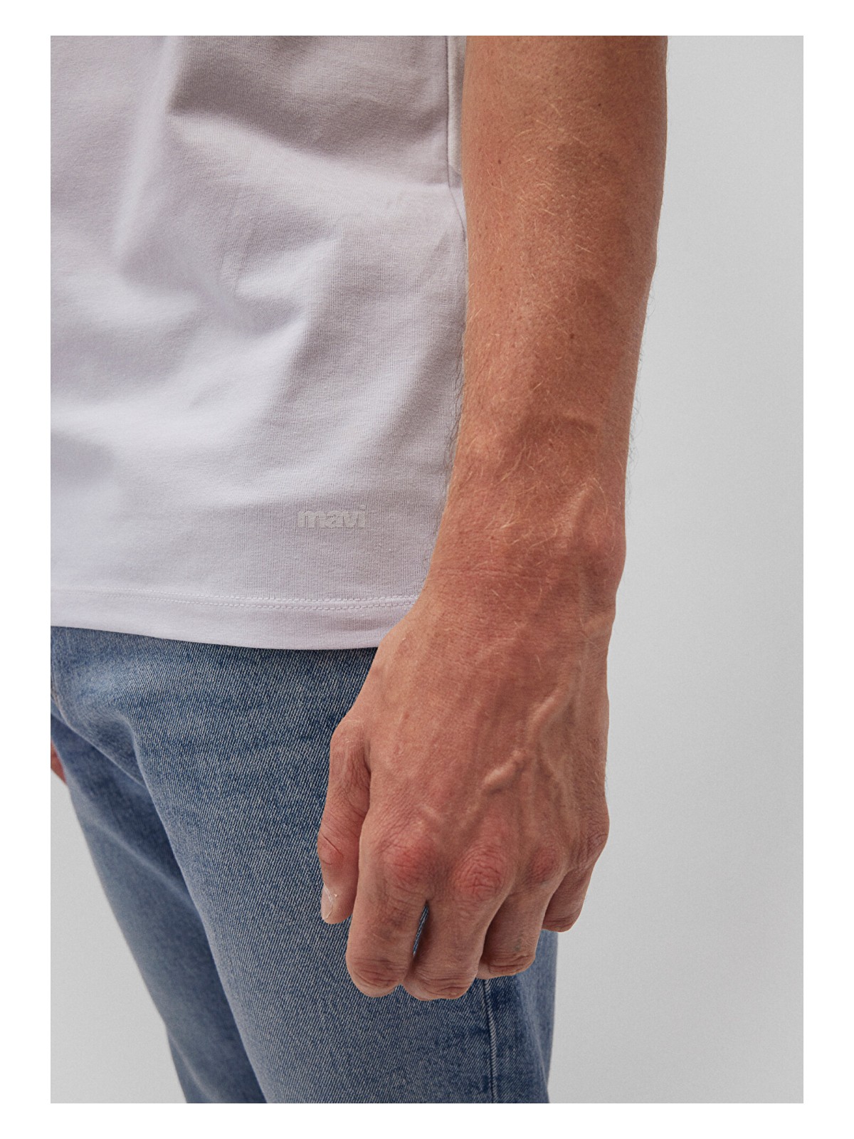 Mavi Stretch Beyaz Basic Tişört 061747-620 - Görsel 5