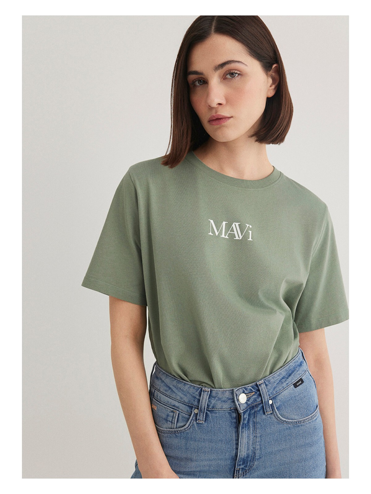 Mavi Mavi Logo Baskılı Yeşil Tişört 1611594-81976