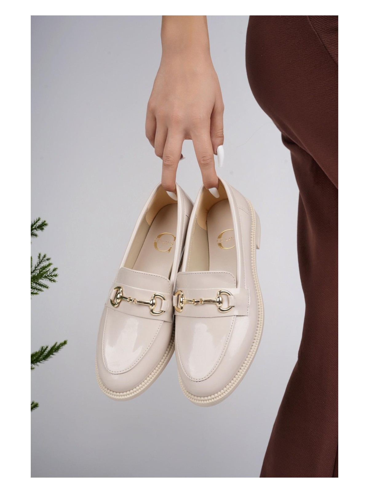 Muggo Sussie Garantili Metal Tokalı Kadın Loafer Günlük Ayakkabı - Görsel 8