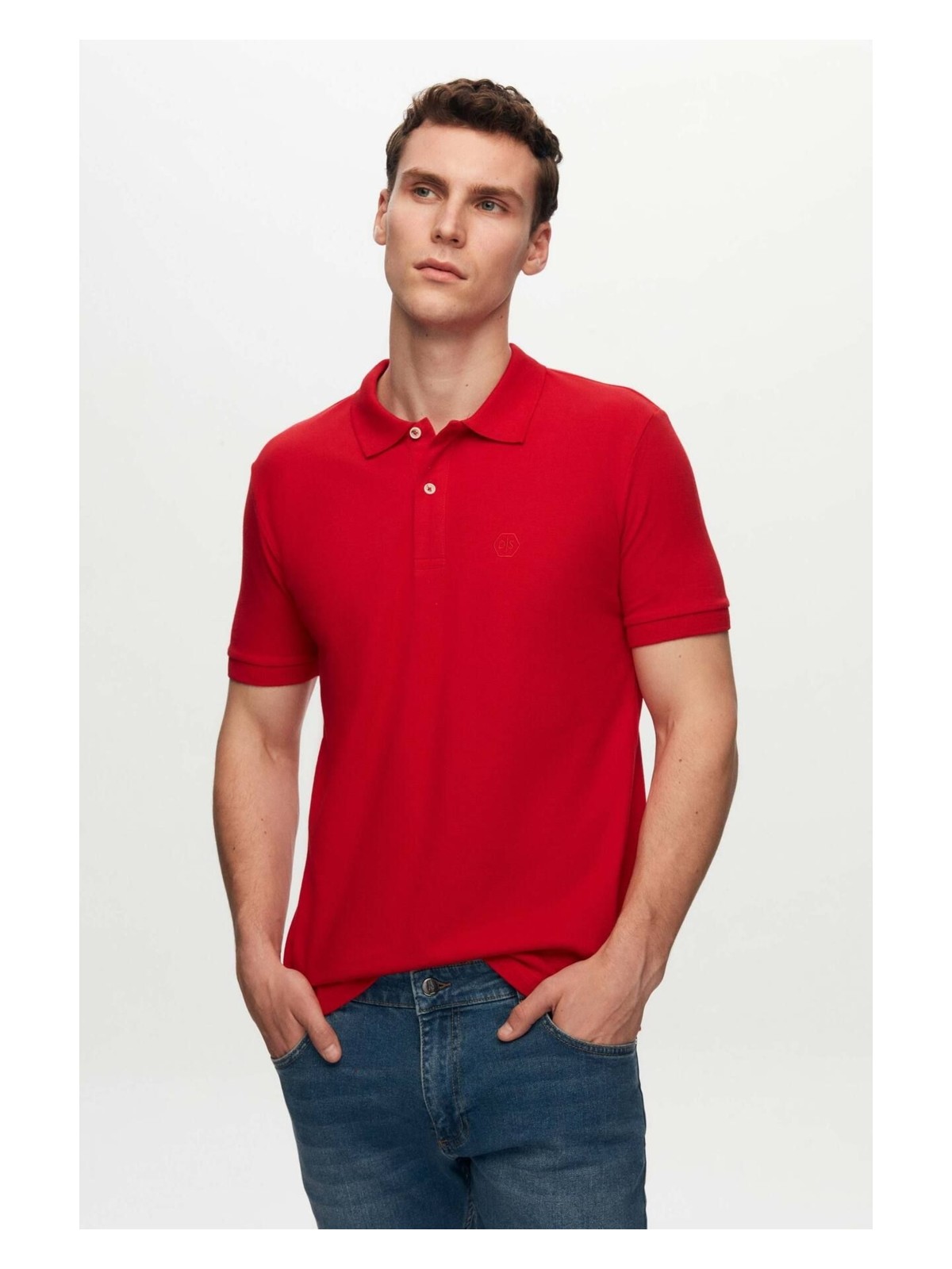D'S Damat Regular Fit Siyah Pike Dokulu %100 Pamuk Kıvrılmaz Polo Yaka Nakışlı T-shirt 4HC14ORT51000 - Görsel 4