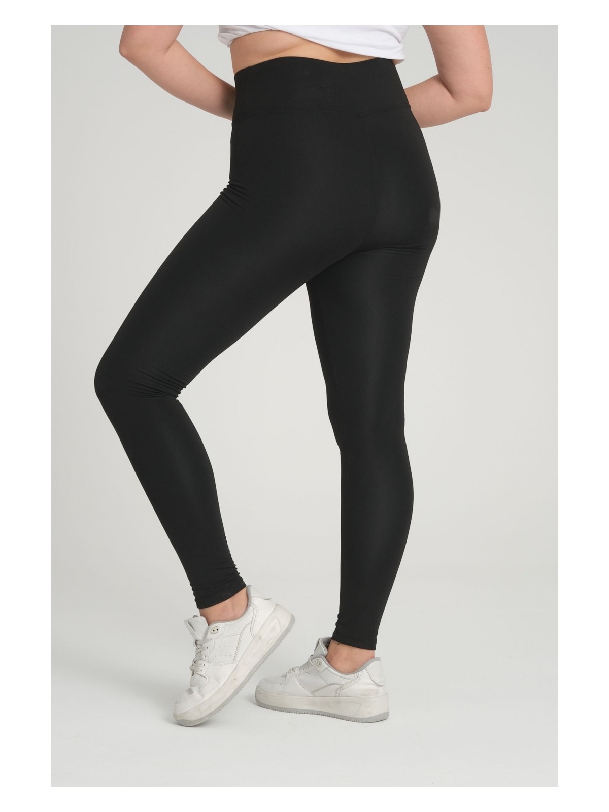 Banega Curve Büyük Beden Örme Şardonlu Polarlı Kışlık Kahverengi Tayt - Görsel 4