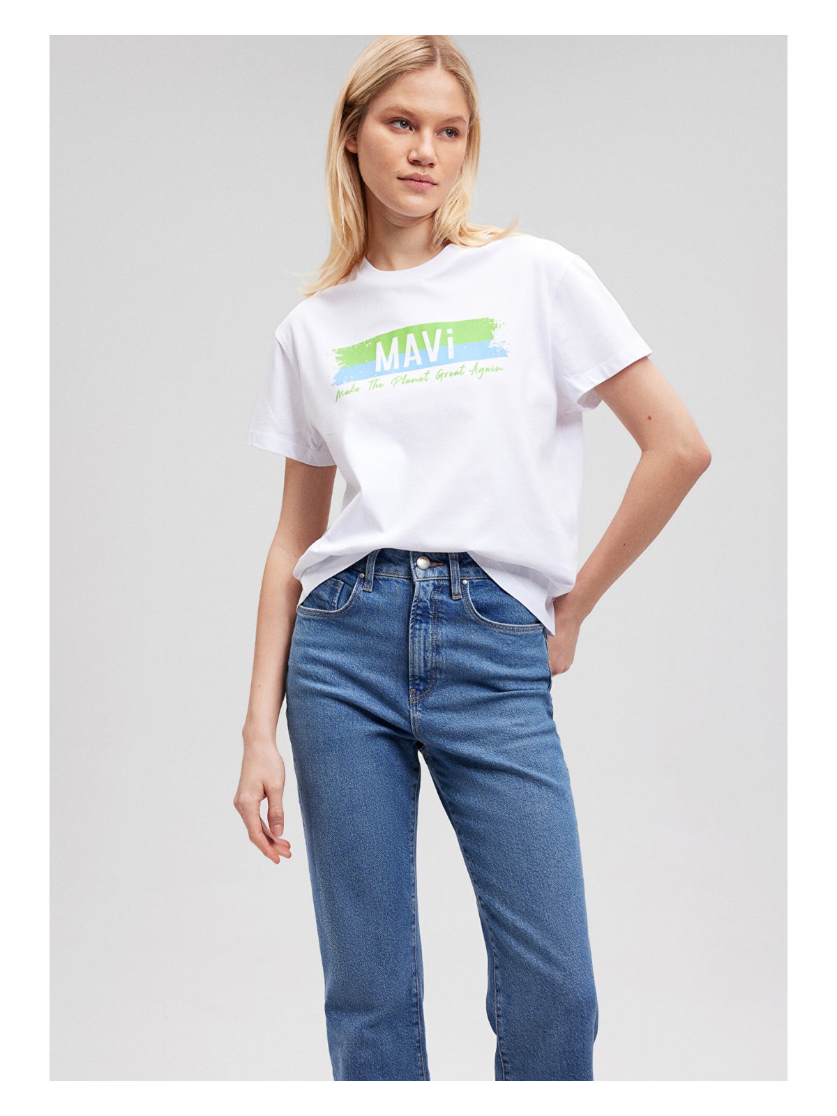 Mavi Make The Planet Great Again Baskılı Tişört 168752-620