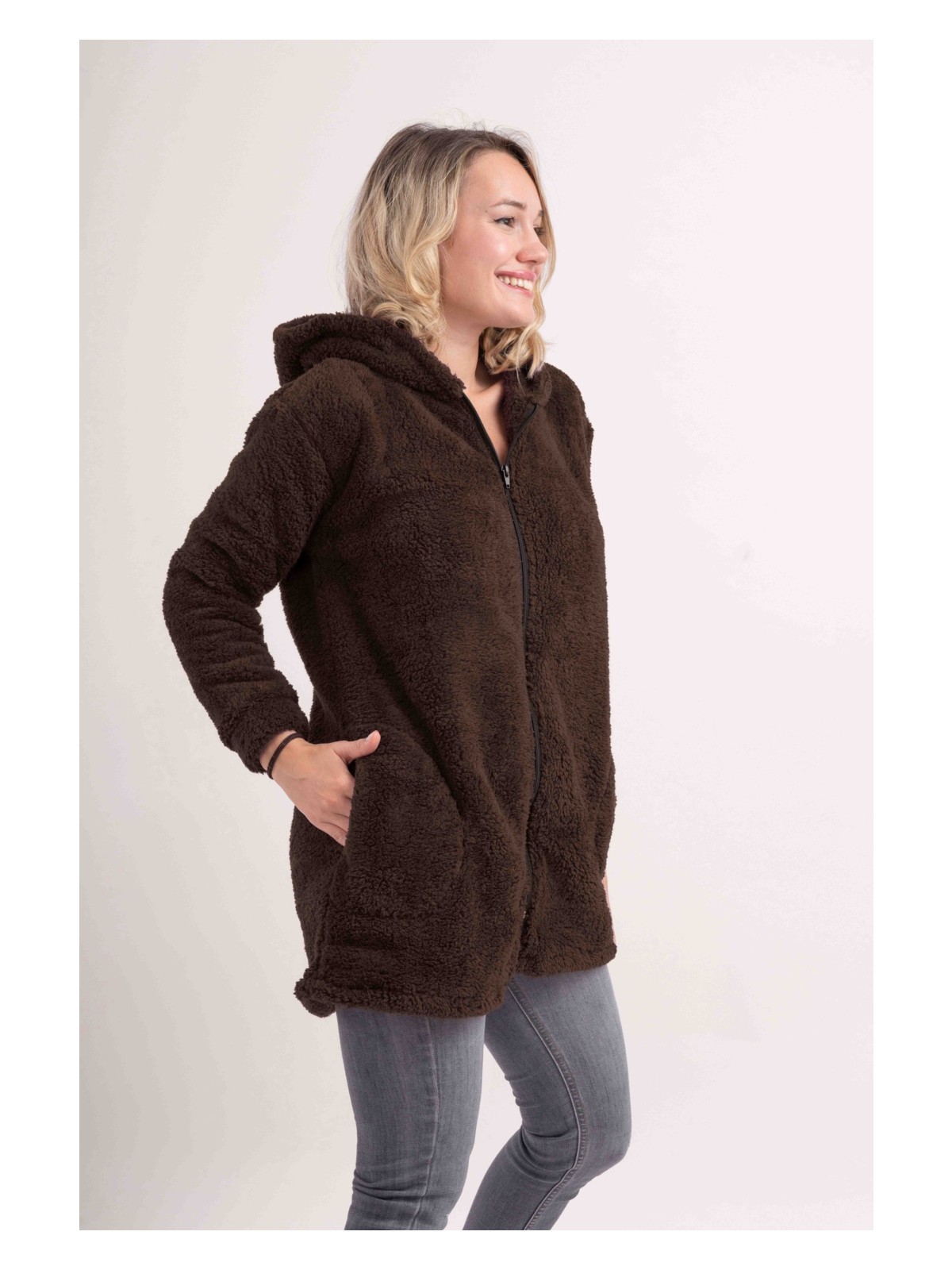 Sweet's Collection Sweet'S Collection Uzun Tunik Welsoft Peluş Ceket - Görsel 6