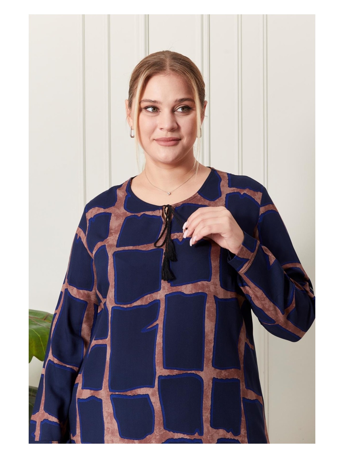 FERACE Kadın Büyük Beden Gömlek Tunik