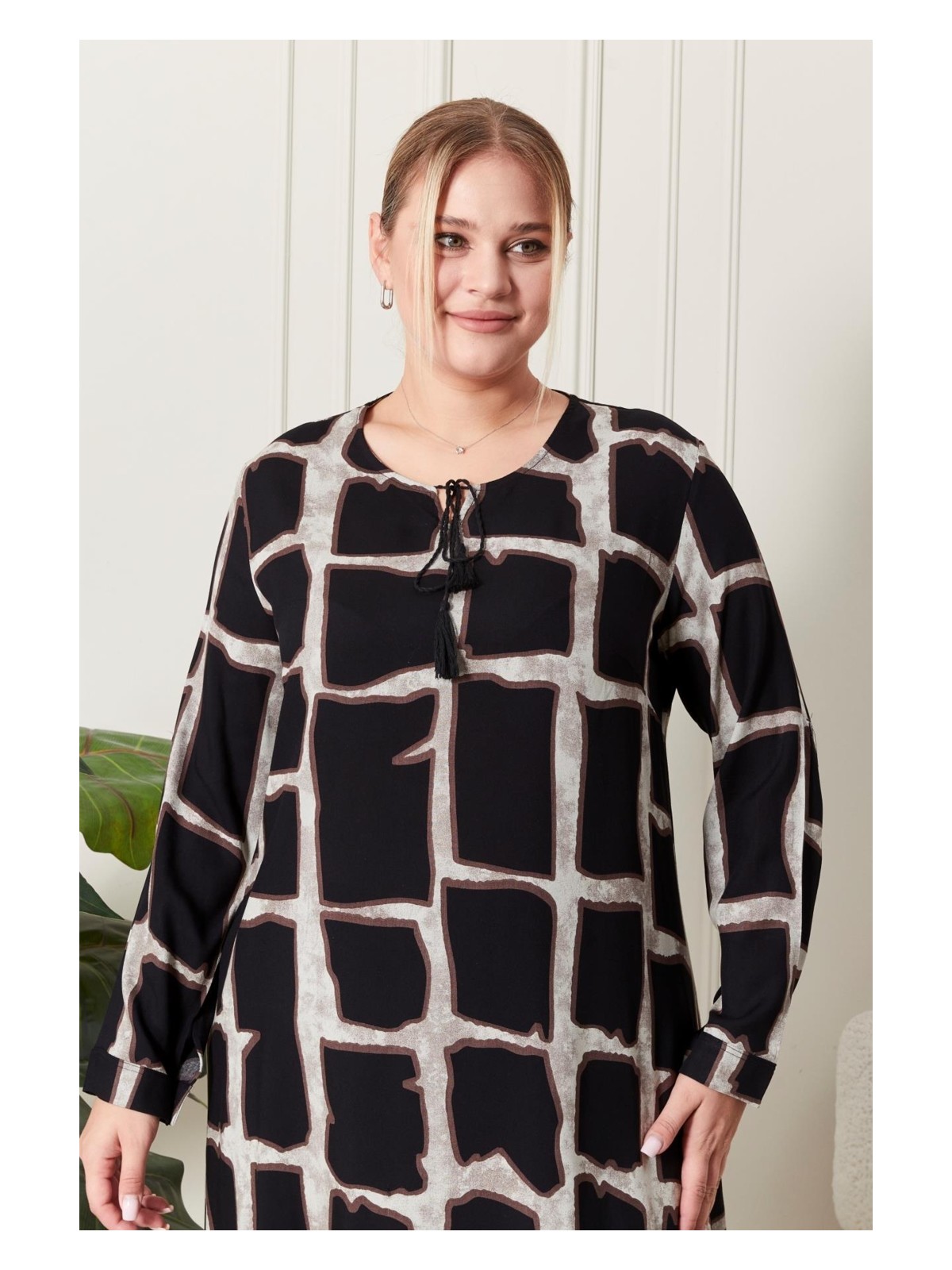 FERACE Kadın Büyük Beden Gömlek Tunik - Görsel 5