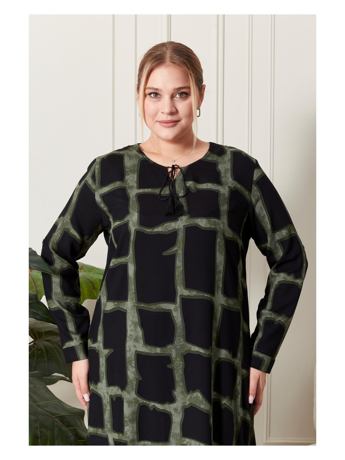 FERACE Kadın Büyük Beden Gömlek Tunik - Görsel 4