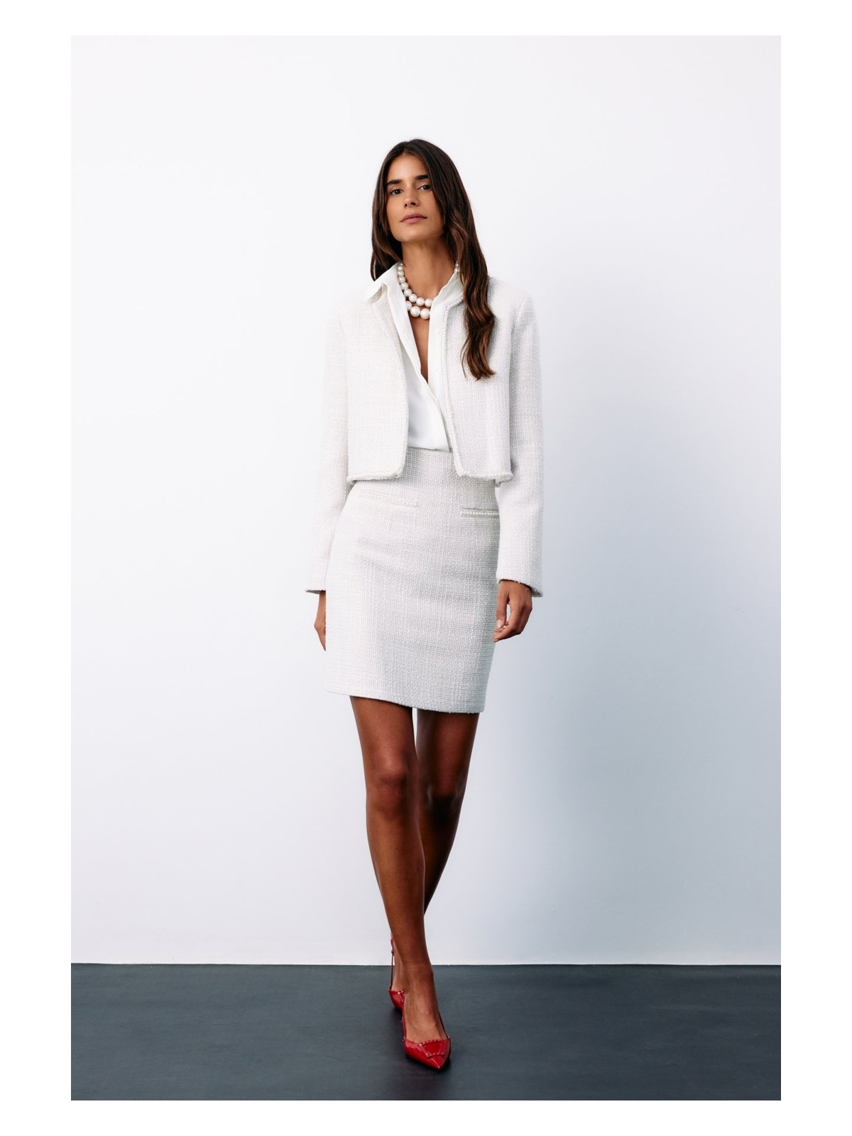 Sateen Aksesuar Detaylı Tüvit Etek - Lacivert - Görsel 5