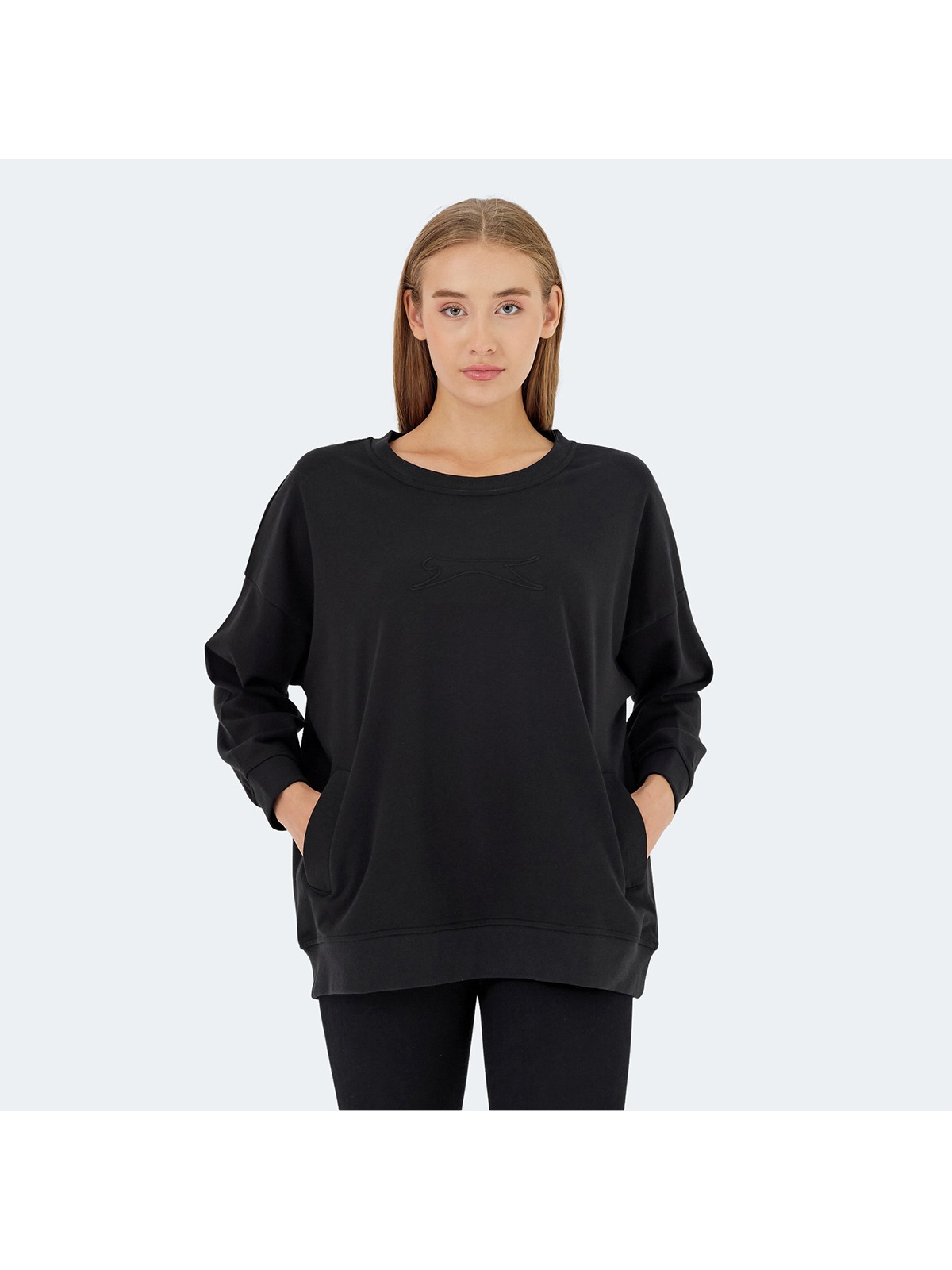 Slazenger VIKENTI SW Kadın Oversize Sweatshirt Yeşil - Görsel 8