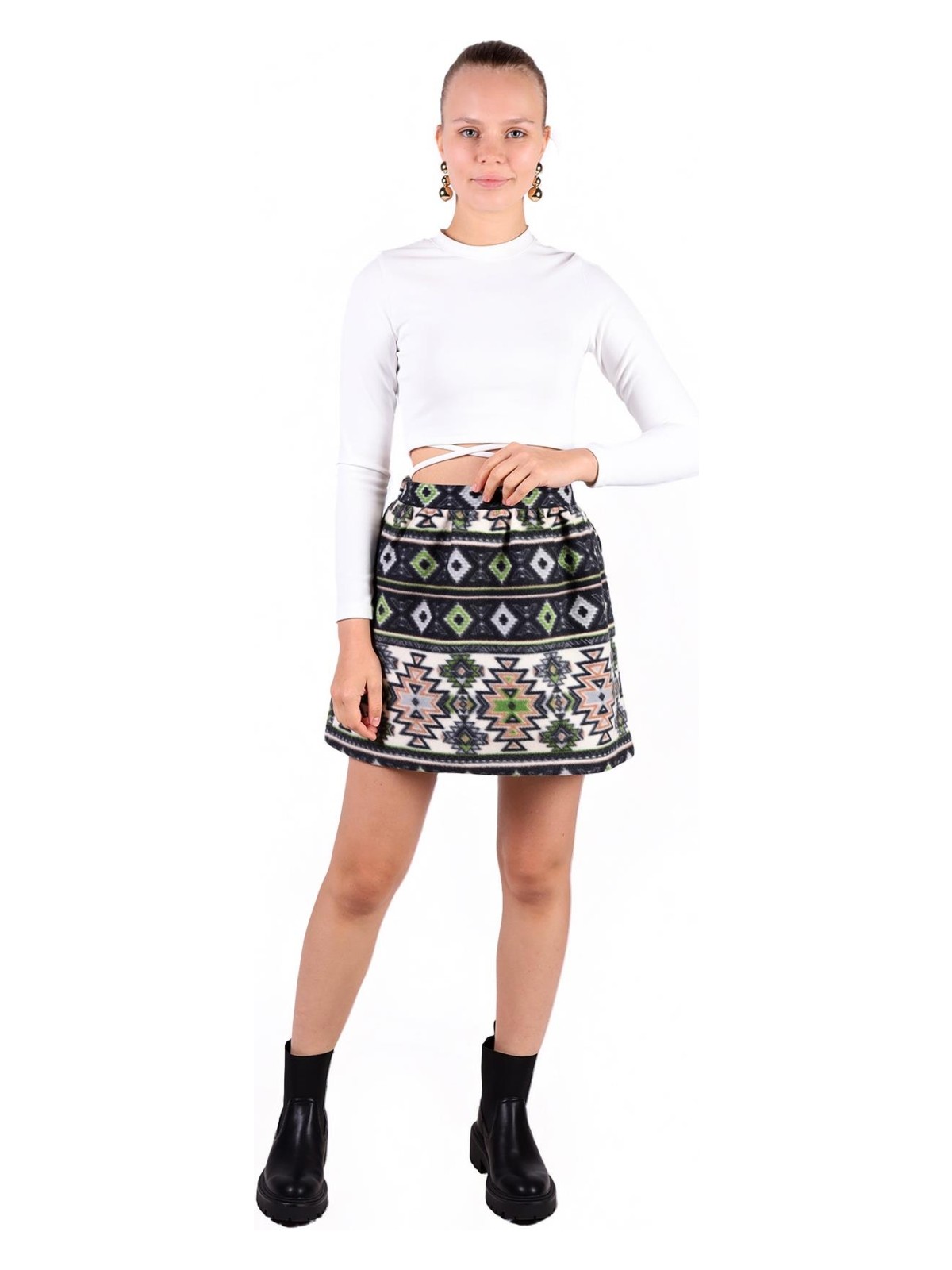 Rays 3027A Desenli Etek Siyah